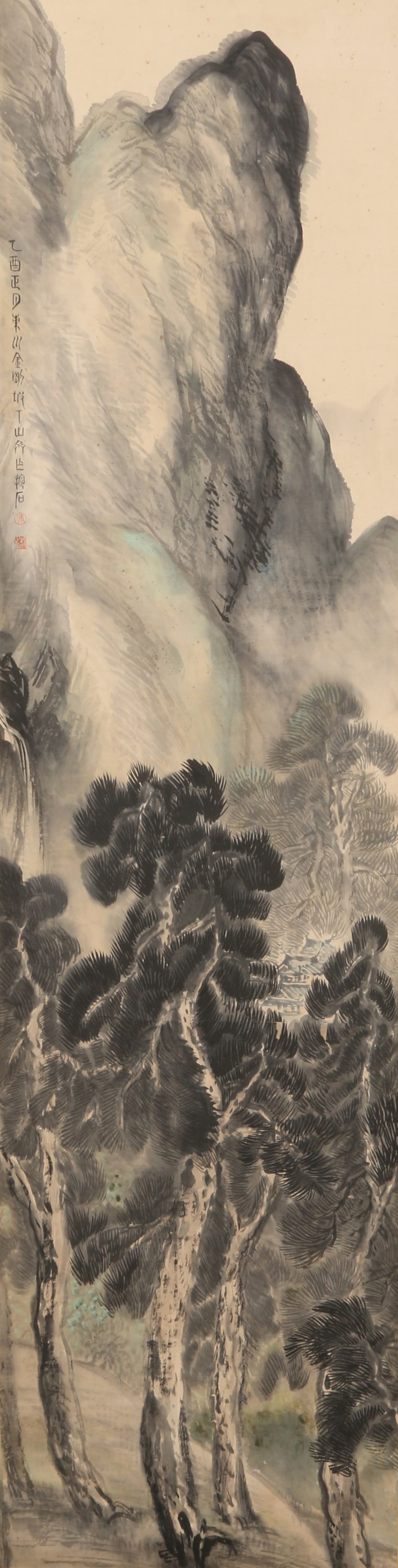A LANDSCAPE PAINTING ON PAPER BY FU BAOSHI.傅抱石: Landscape Painting on Paper by Fu Baoshi.傅抱石