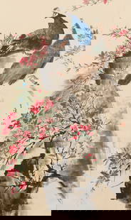 A PAPER PAINTING OF FLOWERS AND BIRDS BY WANG XUETAO.王雪涛: Paper Painting of Flowers and Birds by Wang Xuetao.王雪涛