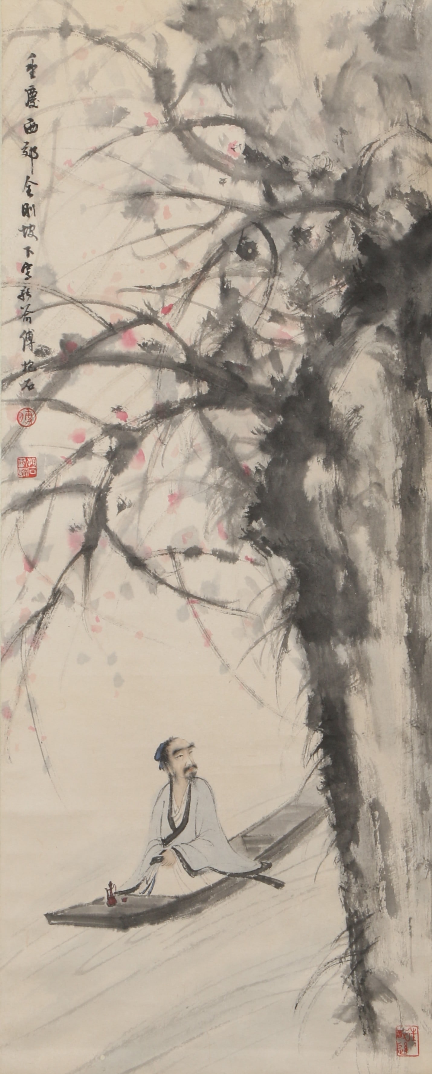 A PAPER PAINTING OF FIGURES BY FU BAOSHI.傅抱石: Paper painting of figures by Fu Baoshi.傅抱石