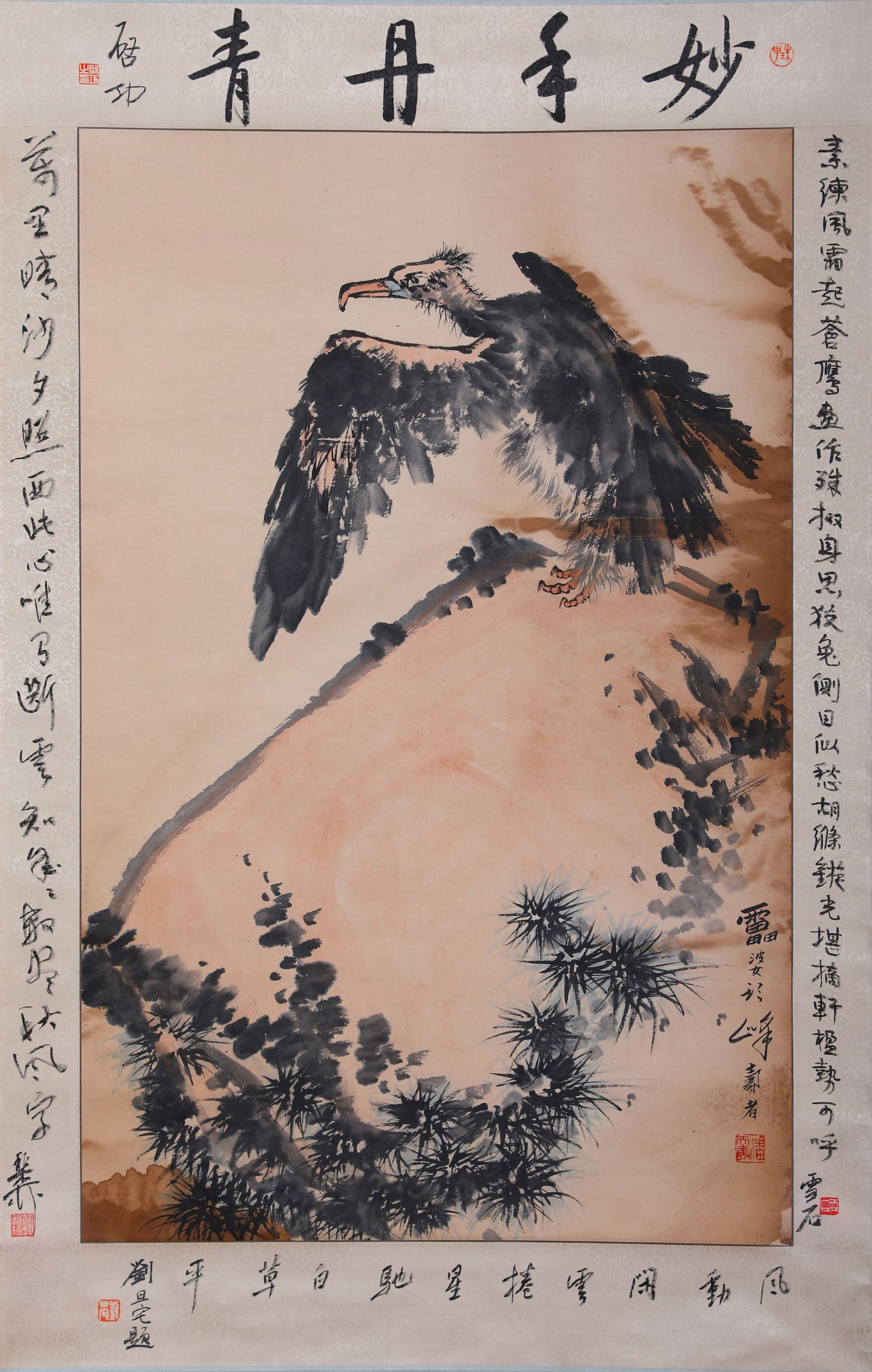 A EAGLE PAINTING ON PAPER BY PAN TIANSHOU.潘天寿 (1 of 17)