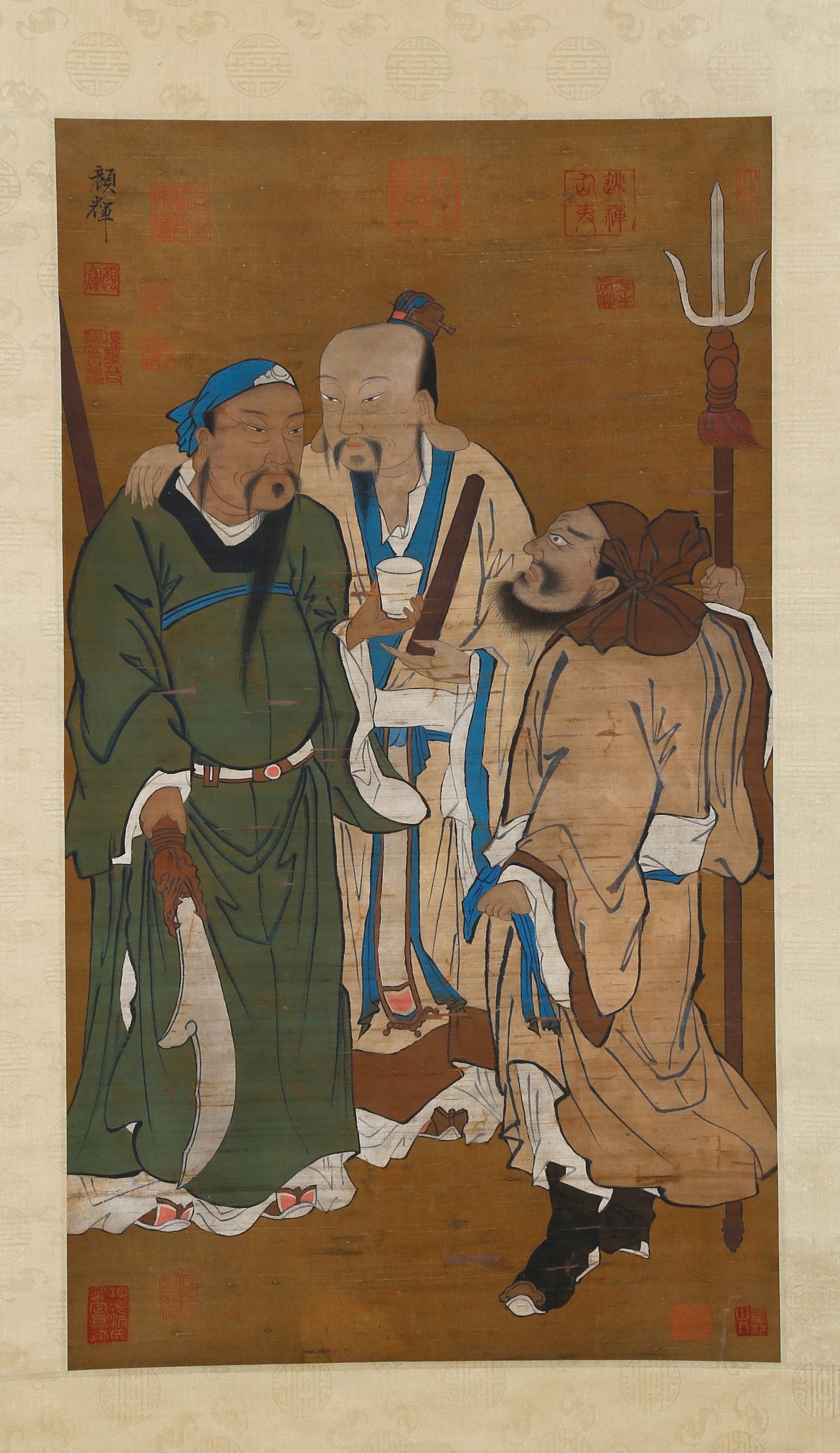 A "OATH OF THE PEACH GARDEN" ON SILK BY YAN HUI.颜辉 (1 of 10)