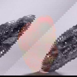 A OLD COLLECTION OF TOURMALINE CARVING: LONGEVITY-OFFERING SPIRIT MONKEY: Old collection of tourmaline carving: longevity-offering spirit monkey