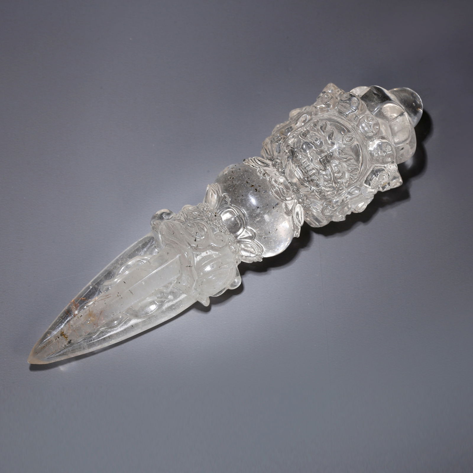 A CRYSTAL CARVED RITUAL OBJECT (1 of 11)