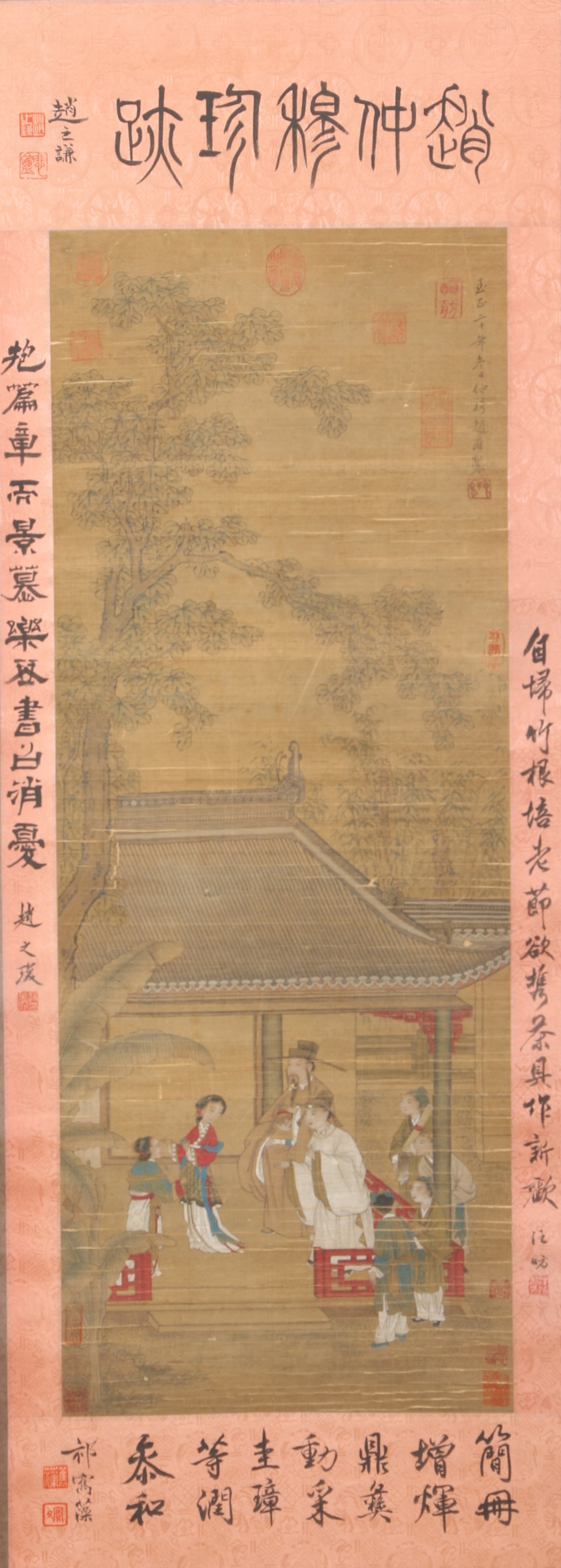 A FIGURE STORY PAINTING ON SILK BY ZHAO YONG.赵雍: Figure Story Painting on Silk by Zhao Yong.赵雍