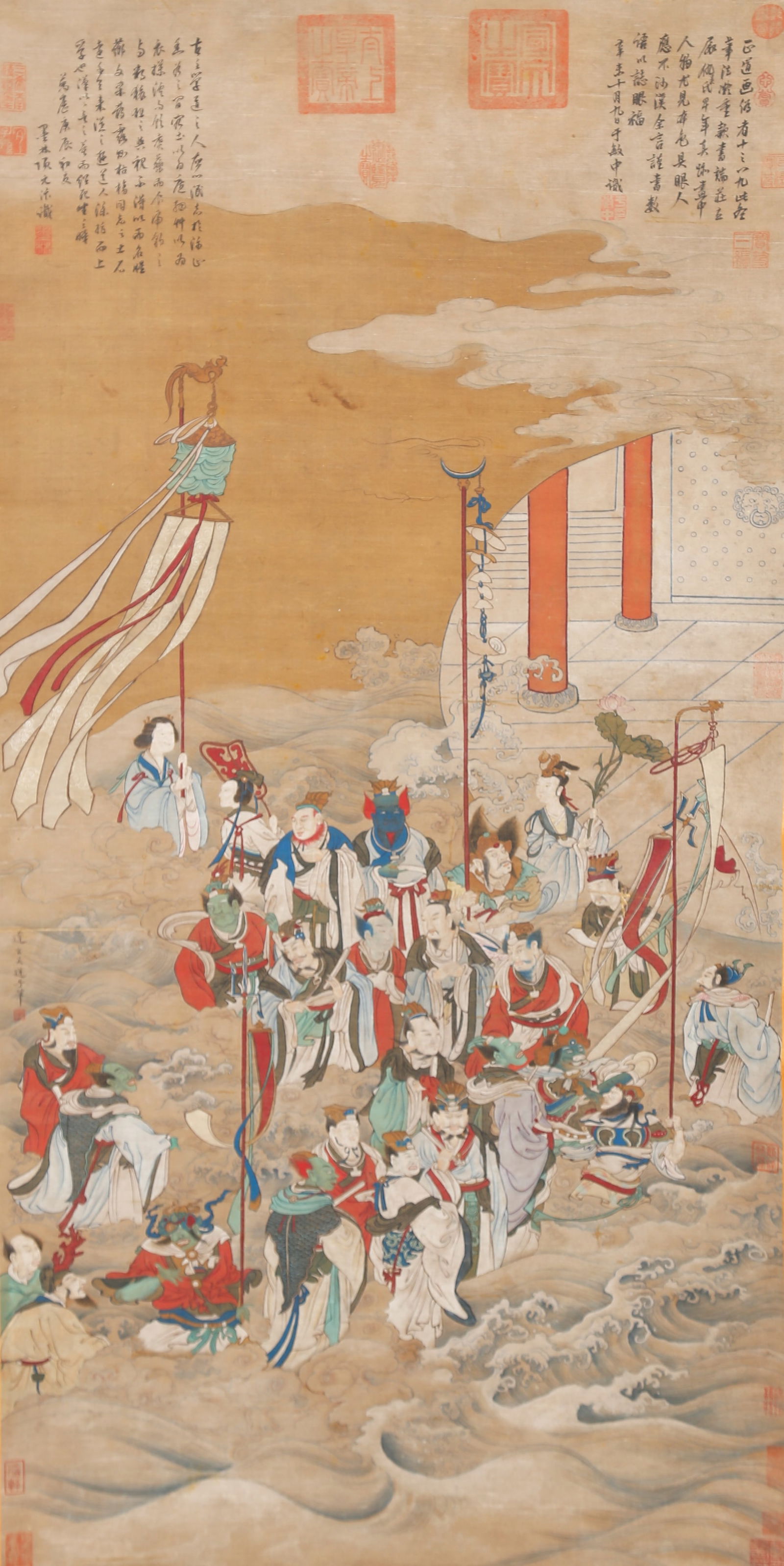 A IMMORTAL NARRATIVE PAINTING ON SILK BY WU DAOZI.吳道子 (1 of 12)