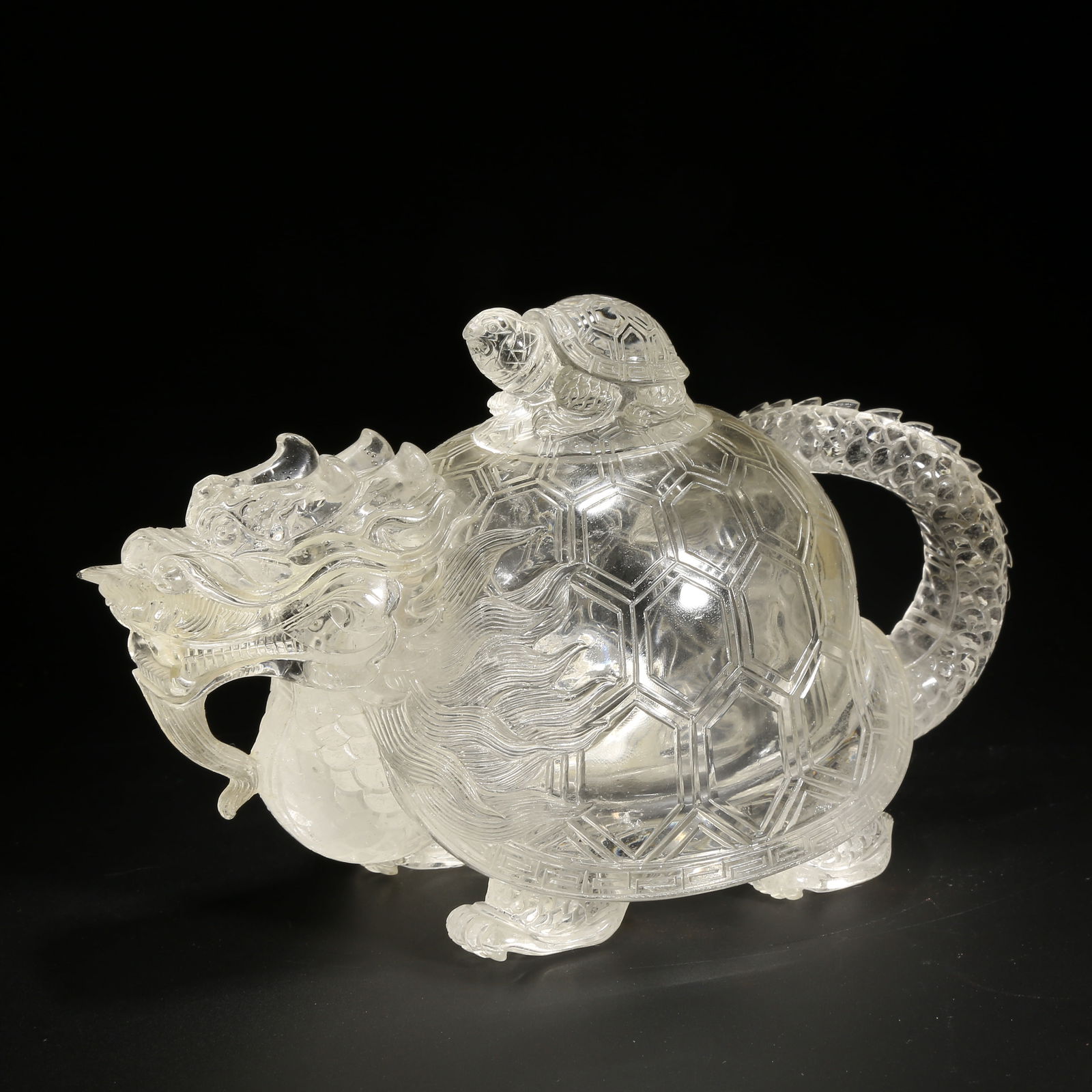 A CRYSTAL DRAGON-TURTLE EWER: Crystal Dragon-Turtle Ewer