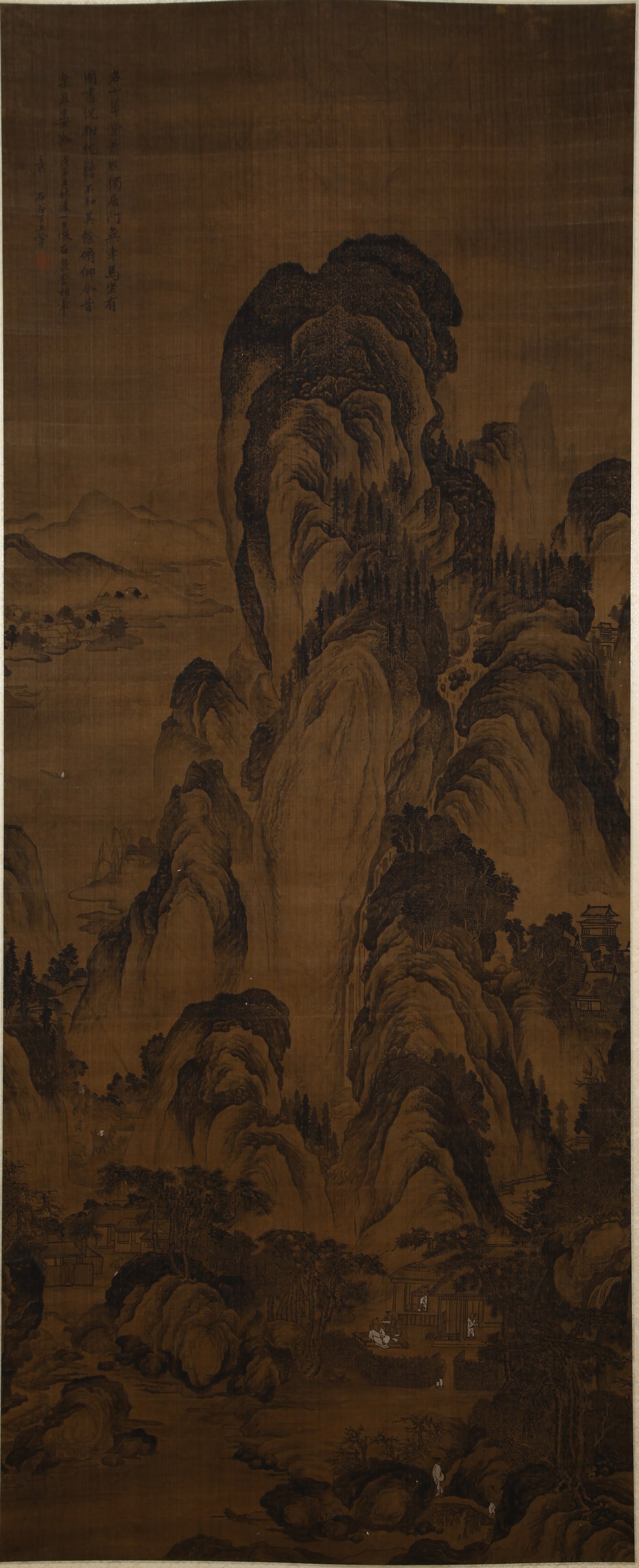 A LANDSCAPE PAINTING ON SILK BY WANG HUI.王翚: Landscape painting on silk by Wang Hui.王翚