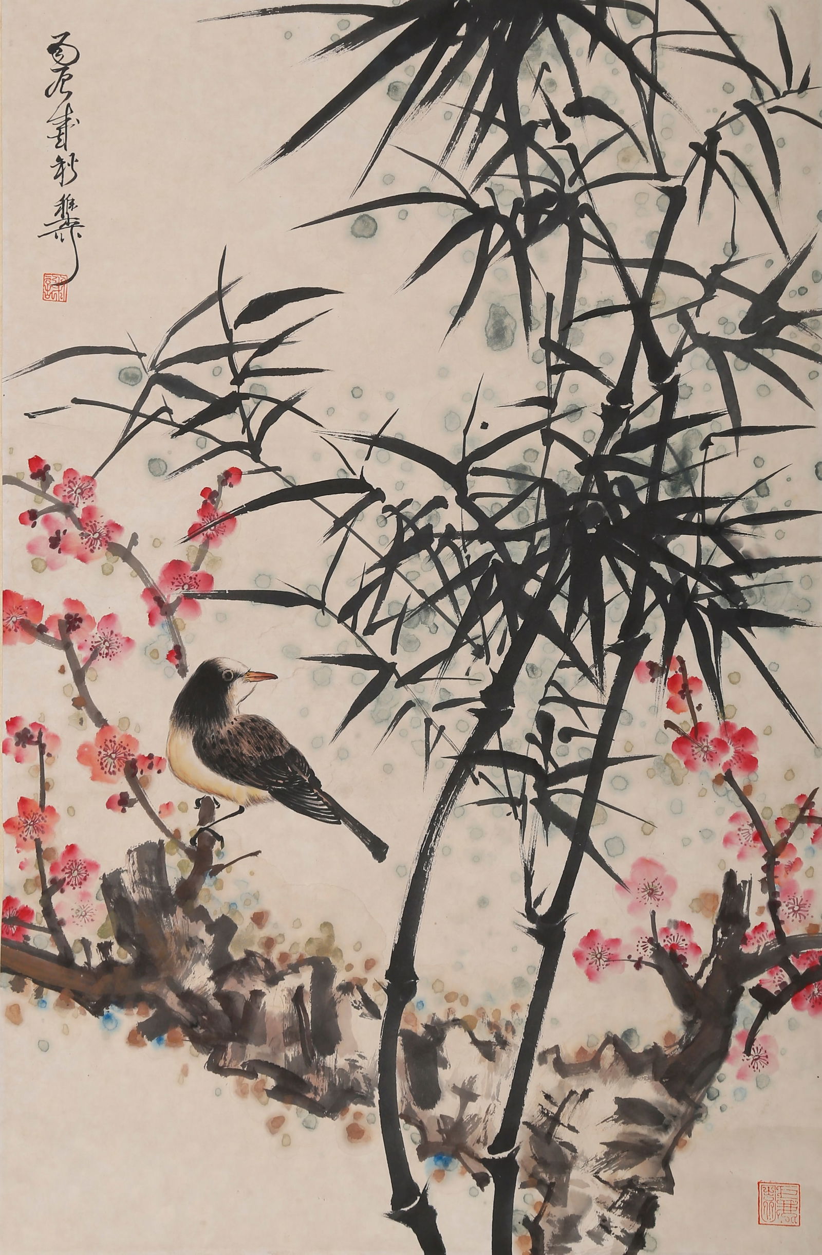 A FLOWER-AND-BIRD PAINTING ON PAPER BY XIE ZHILIU.謝稚柳 (1 of 10)