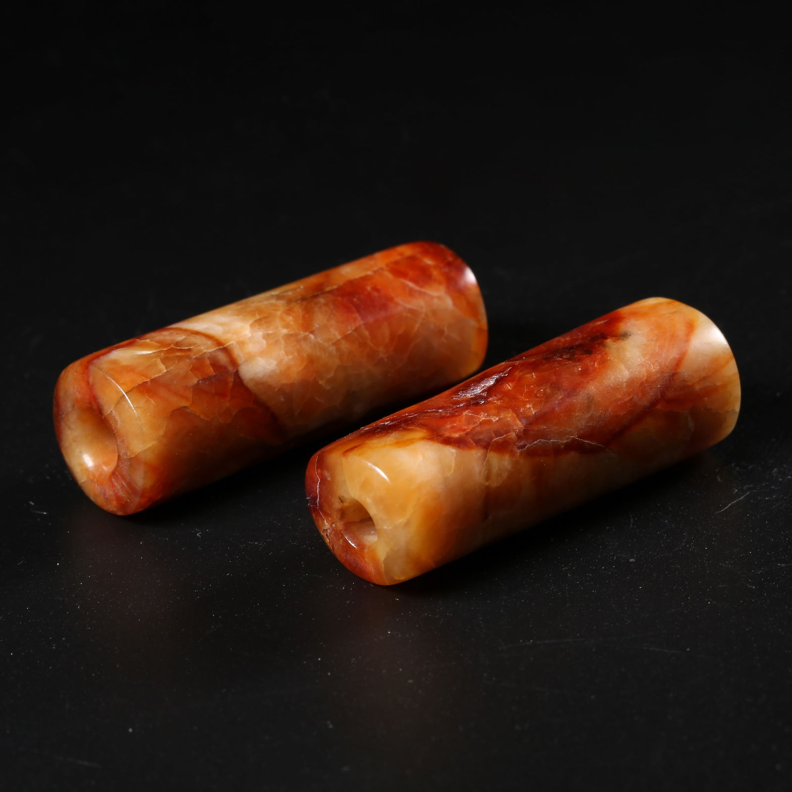 A SET OF ANTIQUE JADE BELT HOOKS: Set of antique jade belt hooks