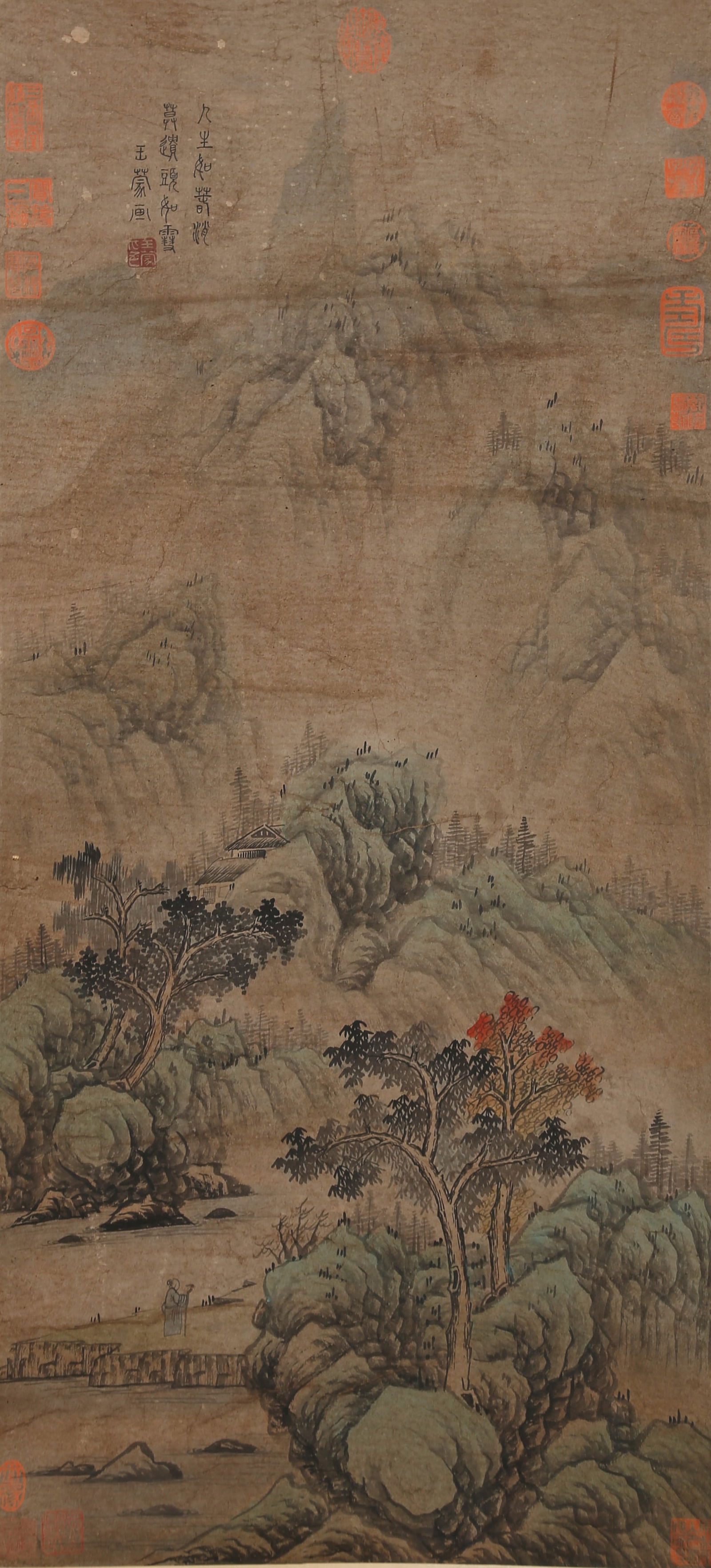 A LANDSCAPE PAINTING ON PAPER BY WANG MENG.王蒙: Landscape Painting on Paper by Wang Meng.王蒙