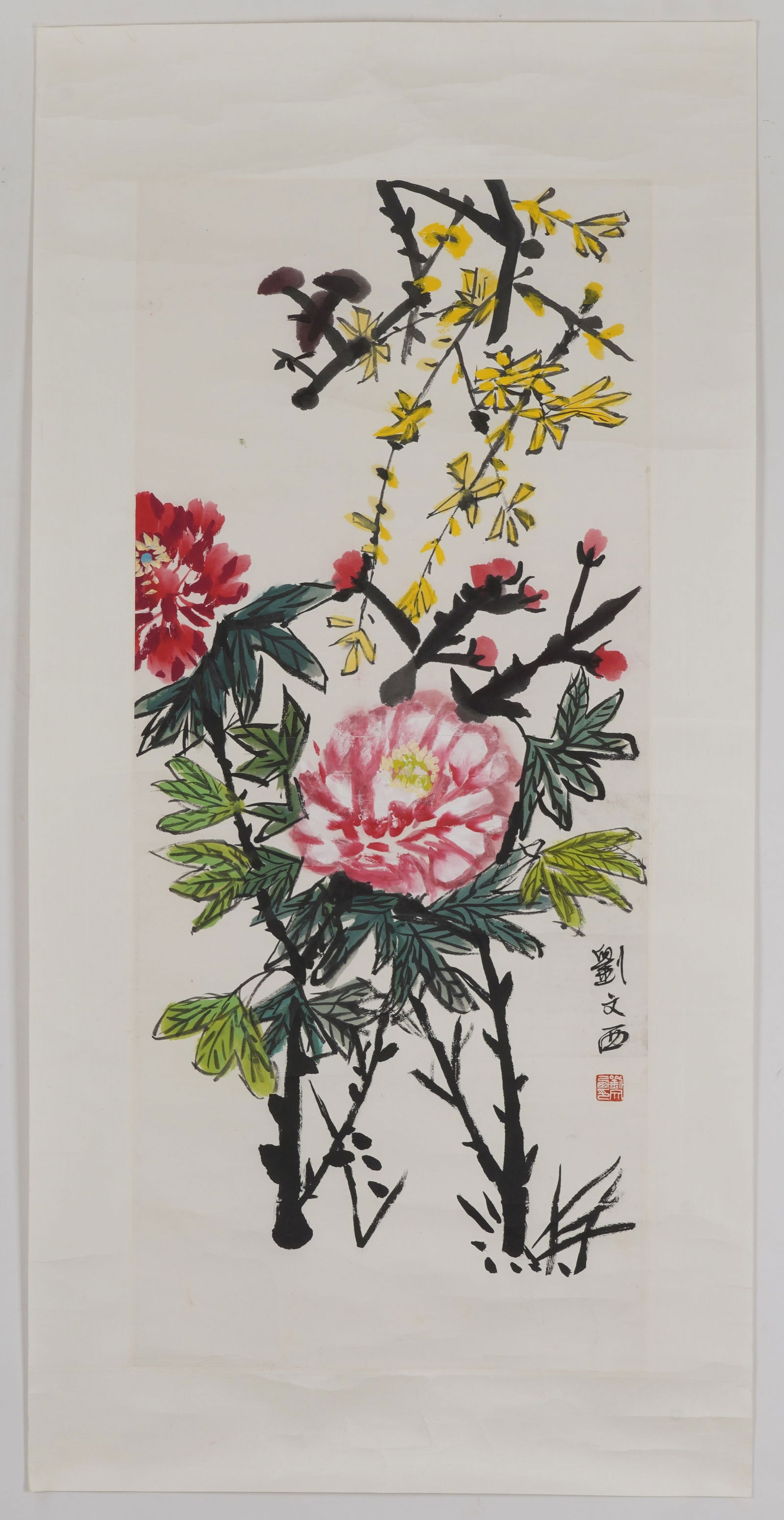 A FLOWER PAINTING BY LIU WENXI.劉文西 (1 of 9)