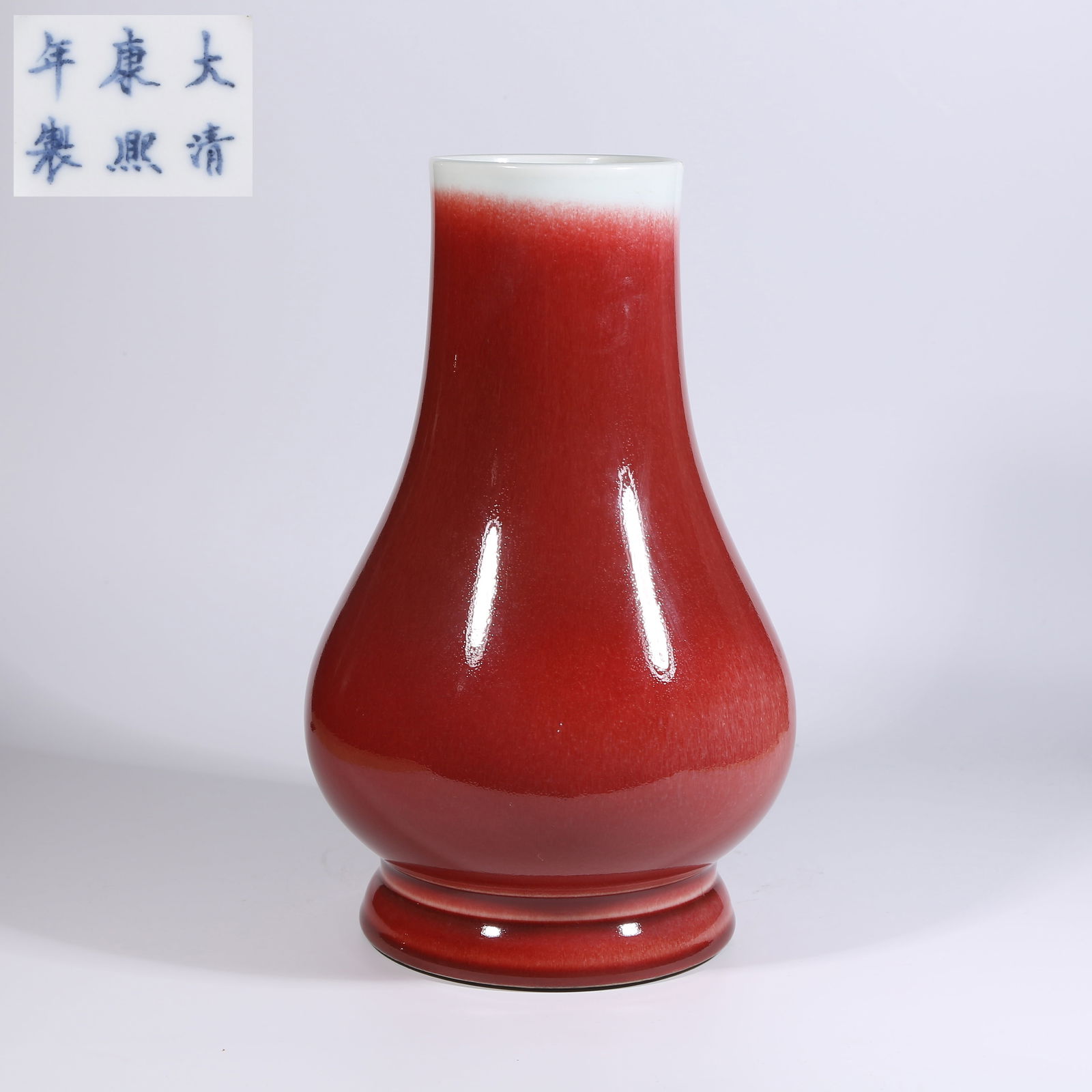 A LANG KILN RED LOQUAT ZUN VASE: Lang Kiln Red Loquat Zun Vase