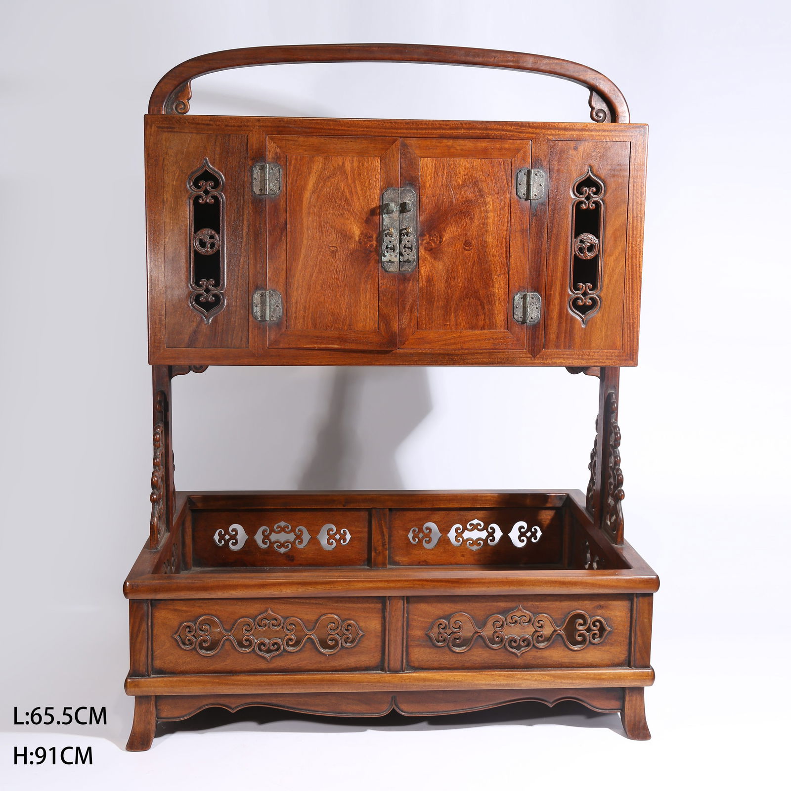 A HUANGHUALI WOOD CARRYING BOX: Huanghuali Wood Carrying Box