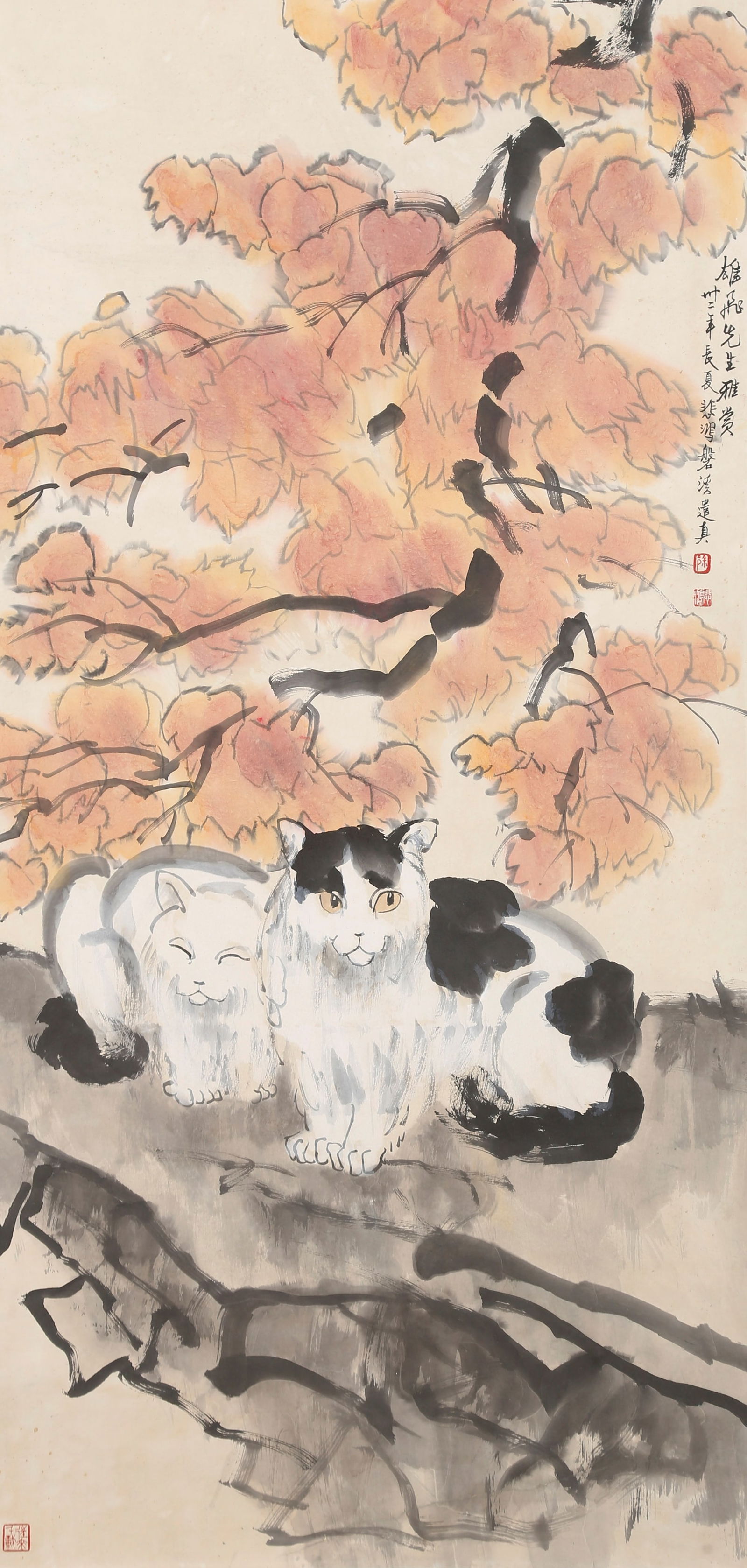 A PAINTING OF CATS ON PAPER BY XU BEIHONG.徐悲鴻 (1 of 11)