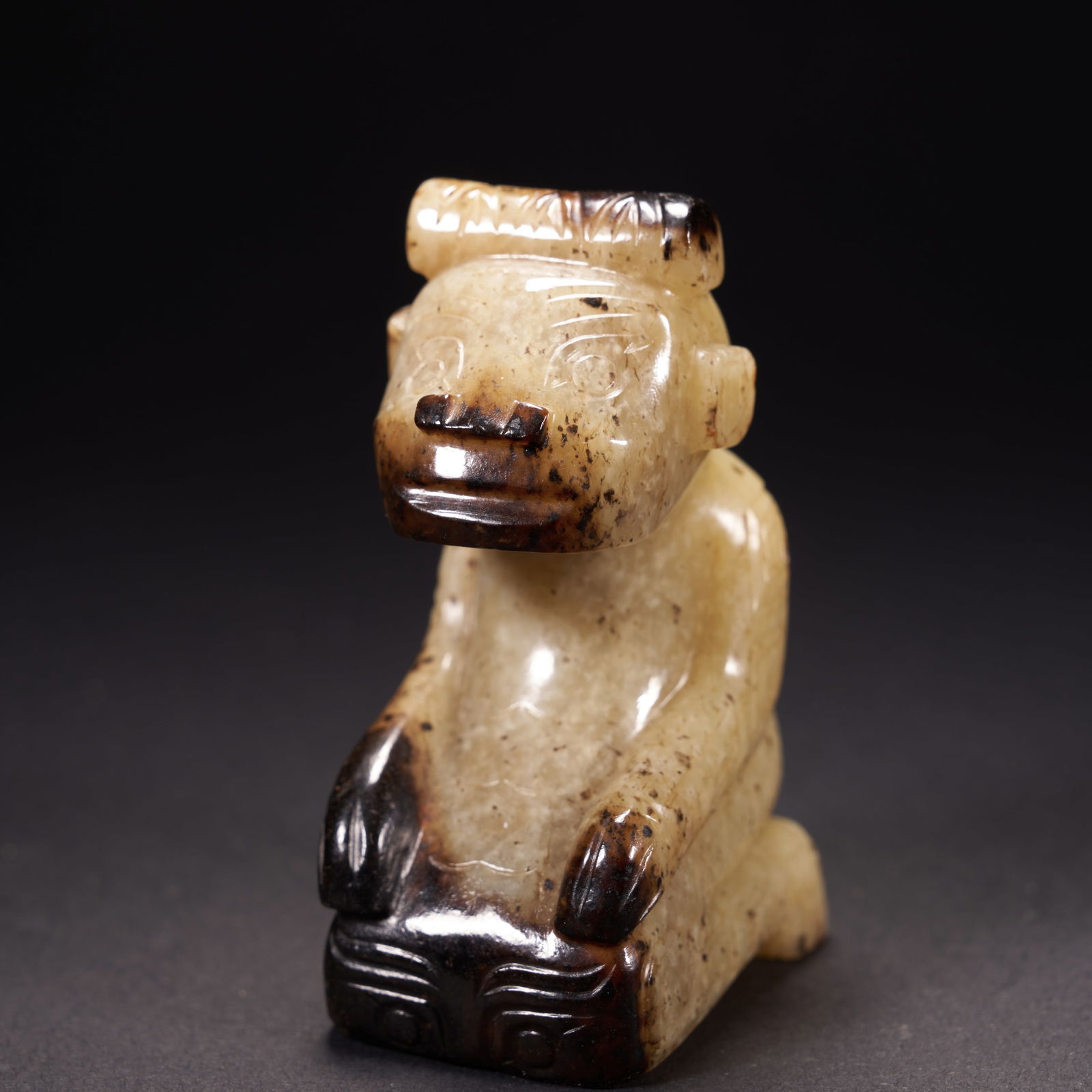 A HIGH-ARCHAIC JADE CELESTIAL FIGURE, HAN DYNASTY (1 of 8)