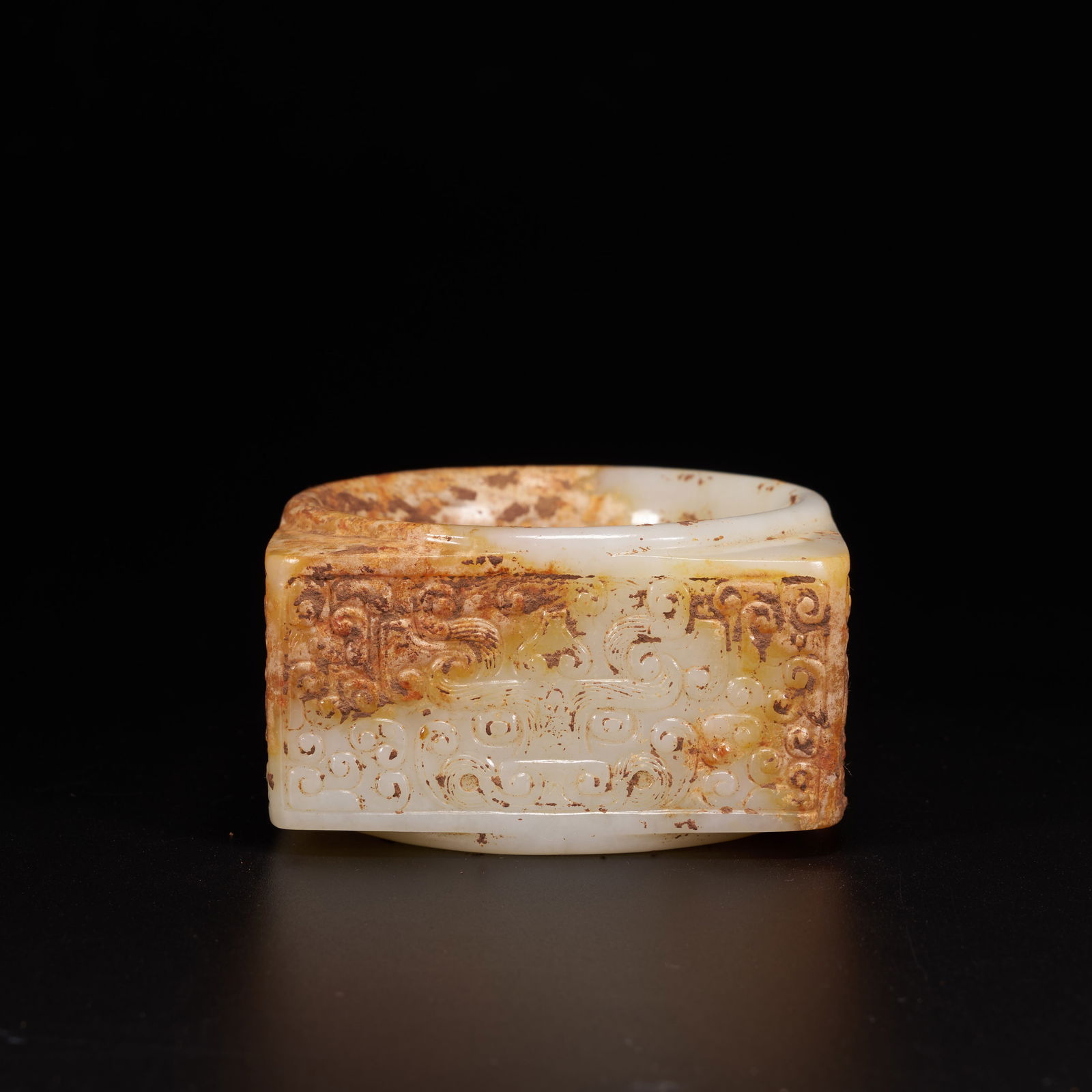 A HIGH-ANTIQUITY JADE CONG WITH BEAST-MASK DESIGN (1 of 8)