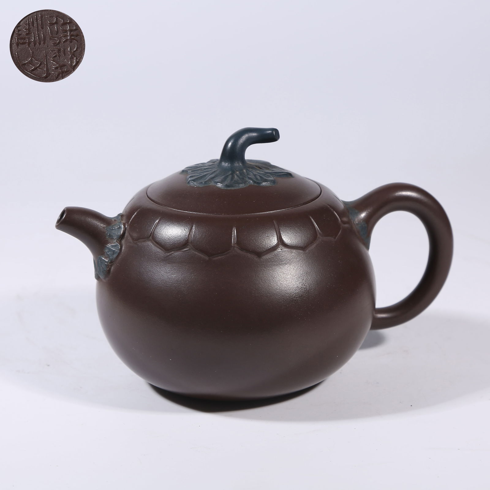 A ZISHA PUMPKIN-SHAPED TEAPOT (1 of 9)