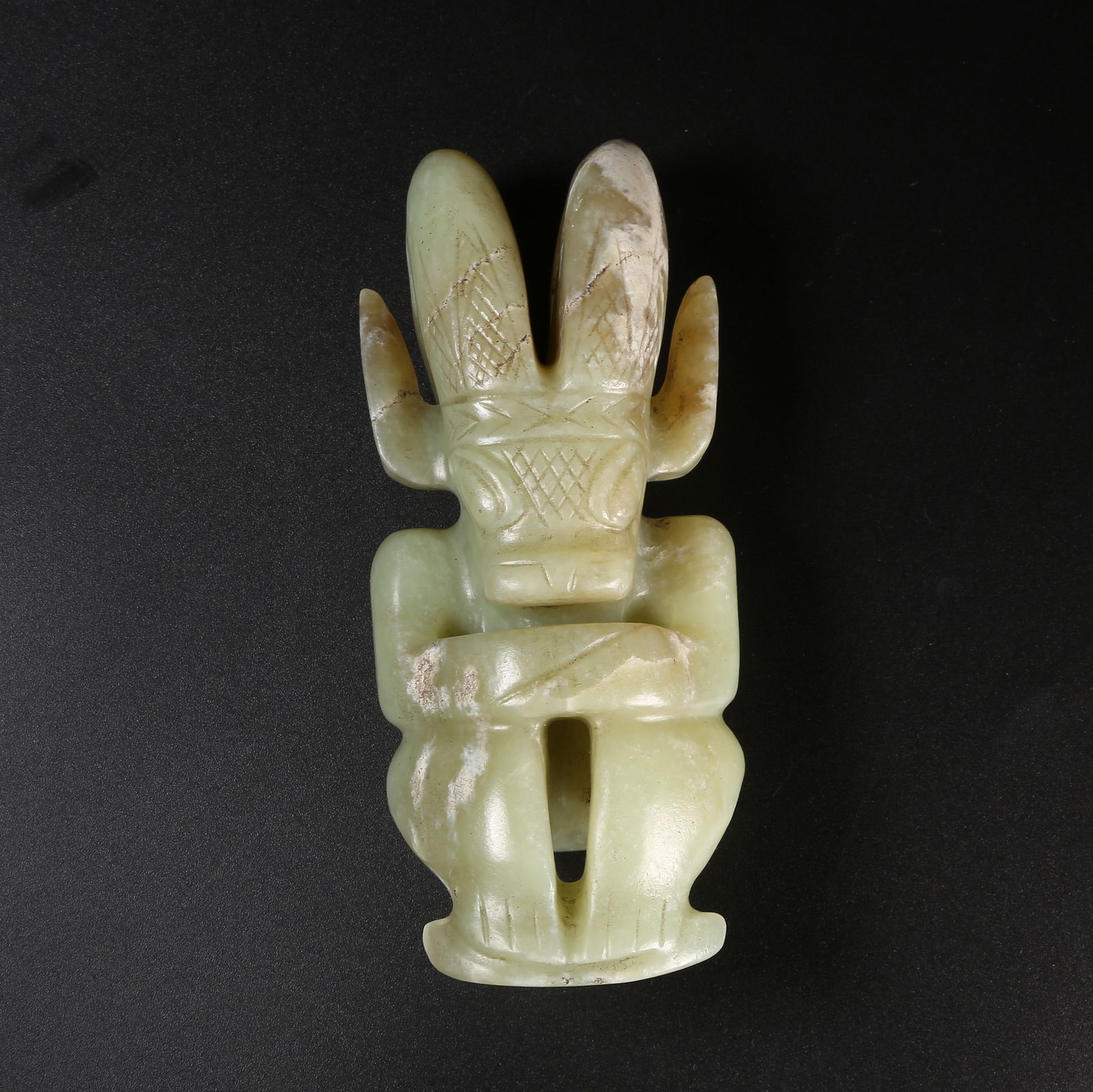 A HONGSHAN CULTURE ANCIENT JADE SUN GOD PENDANT (1 of 8)