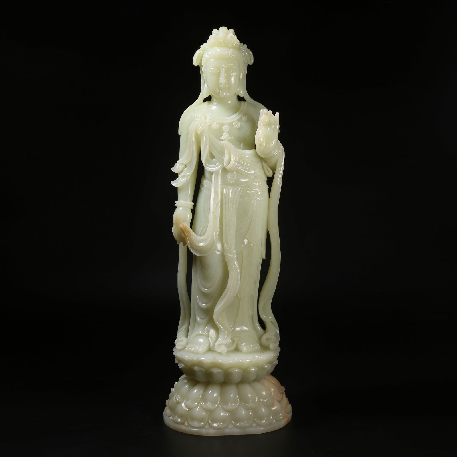 A MING DYNASTY HETIAN JADE K?ITIGARBHA BODHISATTVA STATUE (1 of 8)