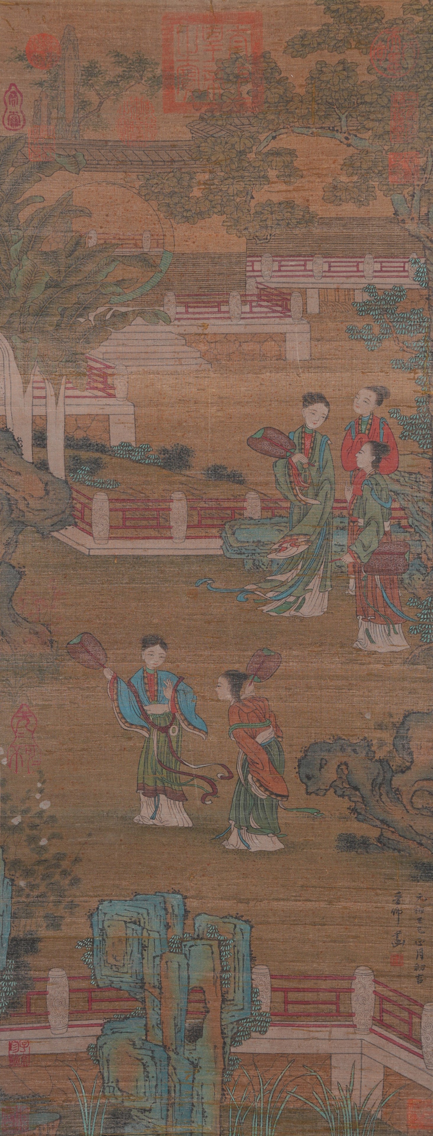 A FIGURE PAINTING OF A LADY ON SILK BY WANG SHEN.王詵 (1 of 11)