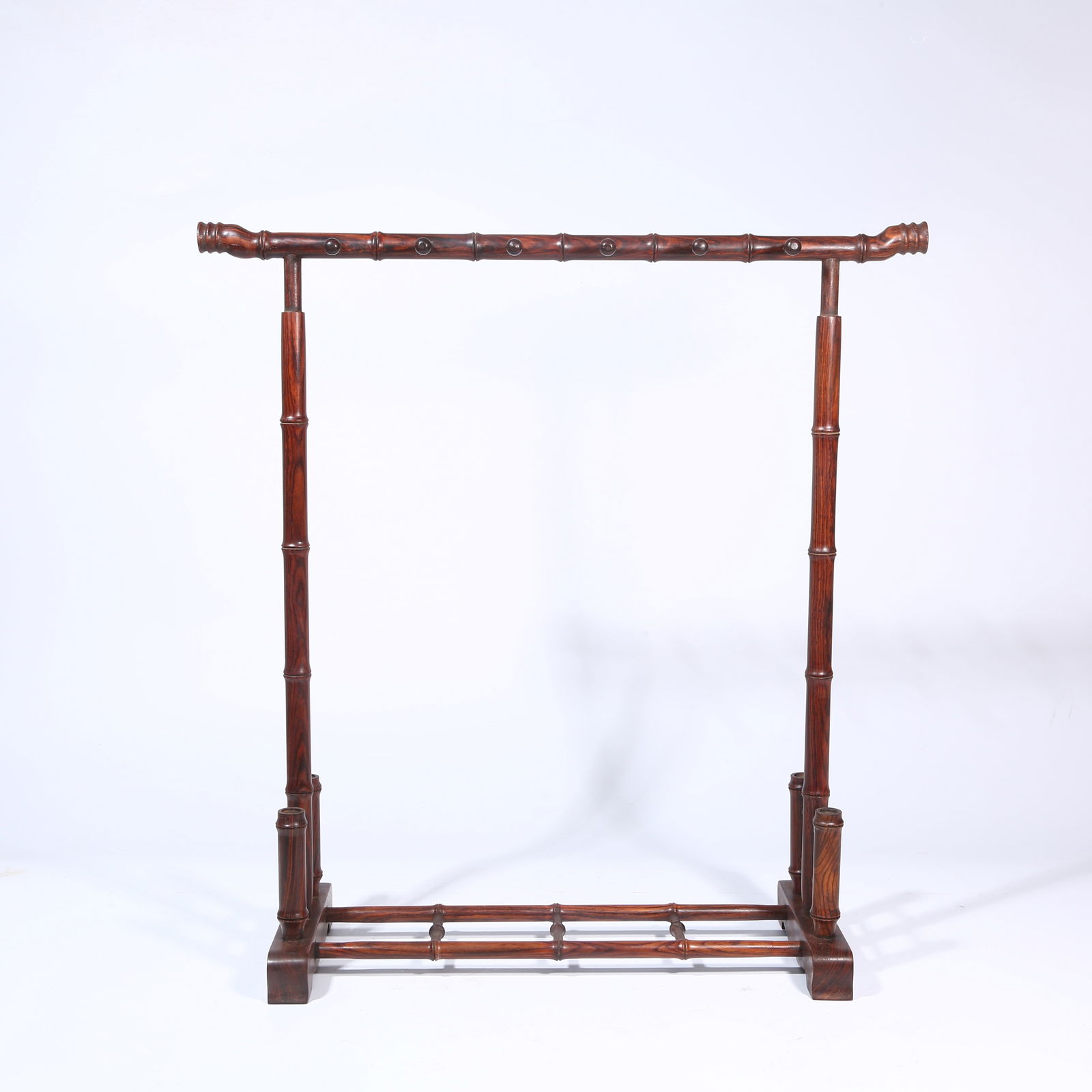 A HUANGHUALI WOOD BRUSH STAND: Huanghuali Wood Brush Stand