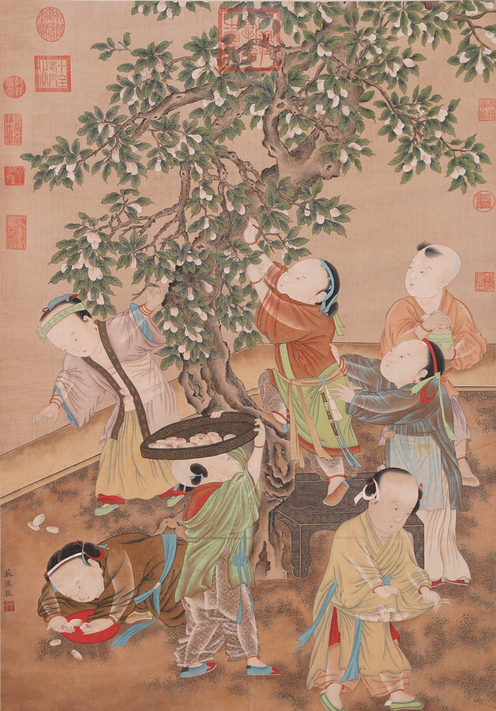 A CHILDREN AT PLAY PAINTING ON SILK BY SU HANCHENG.蘇漢臣 (1 of 12)