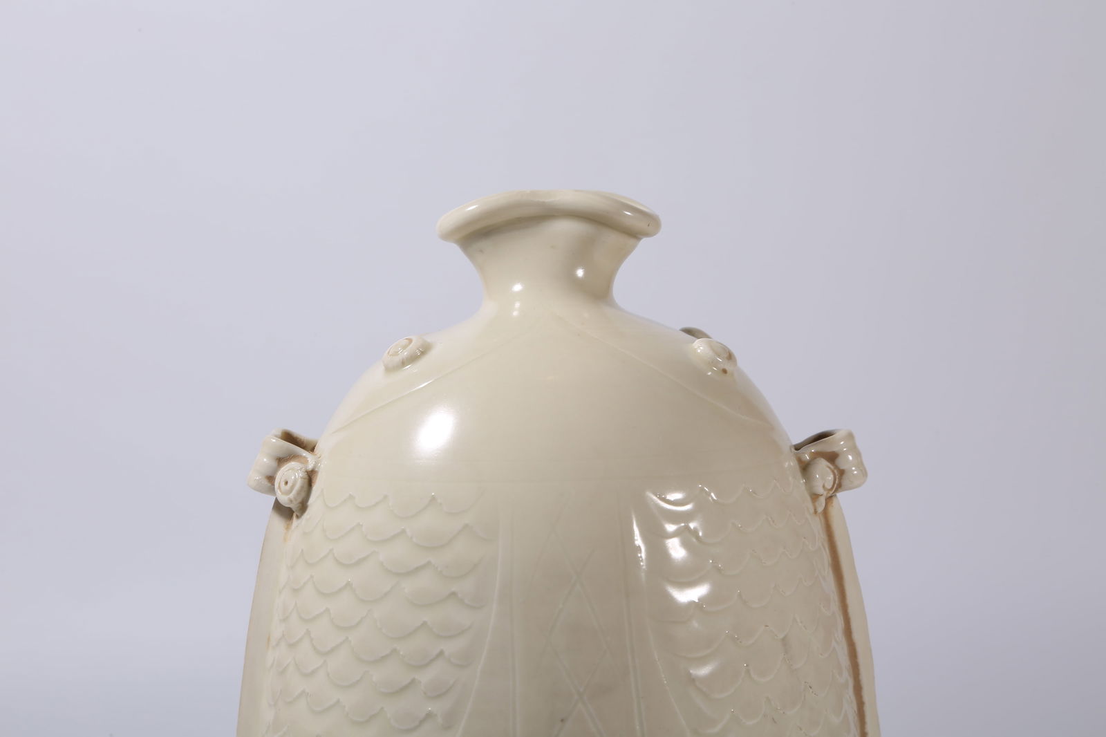A DING WARE DOUBLE-FISH PIERCED BOTTLE - 2