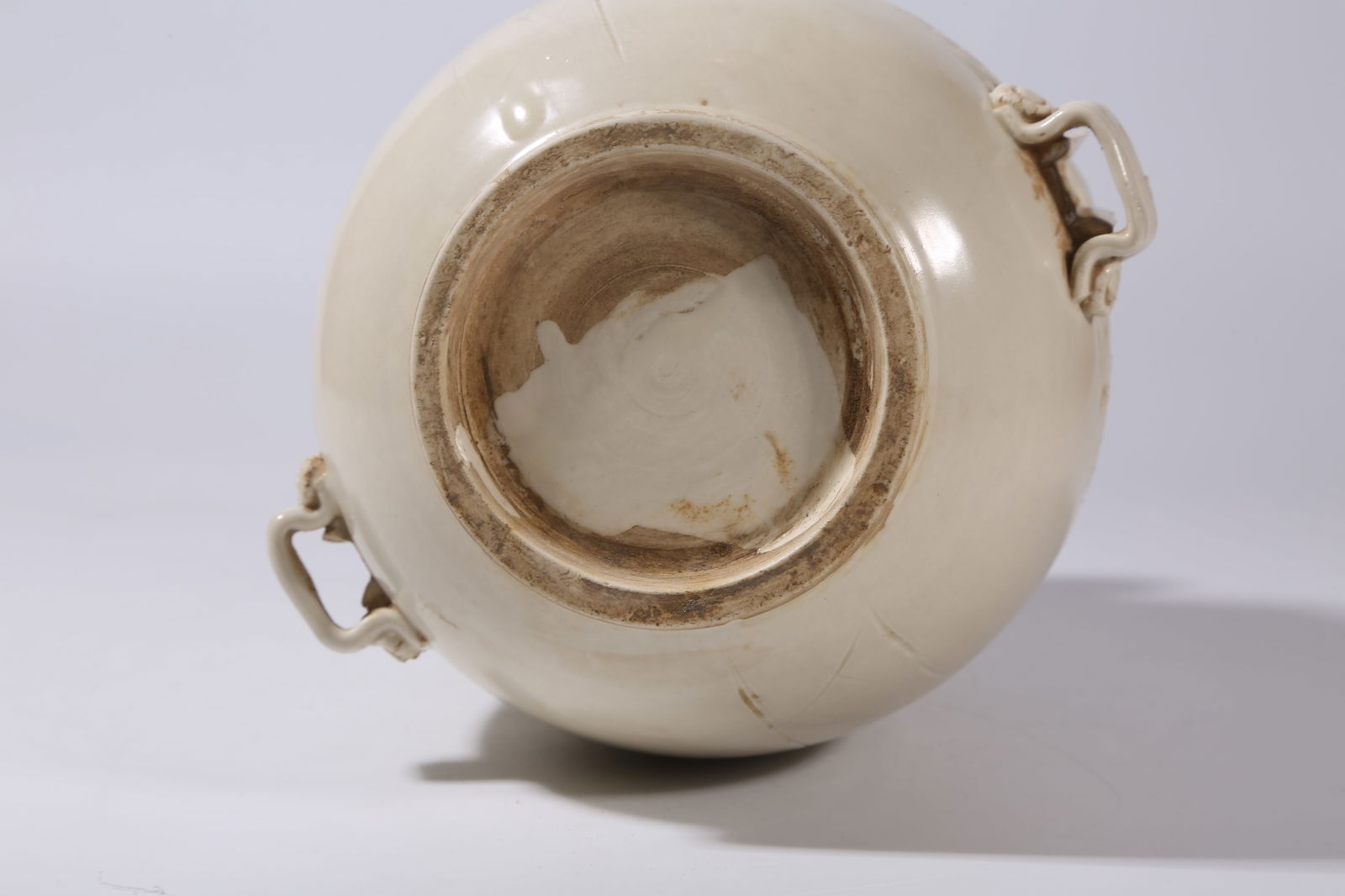 A DING WARE DOUBLE-FISH PIERCED BOTTLE - 8