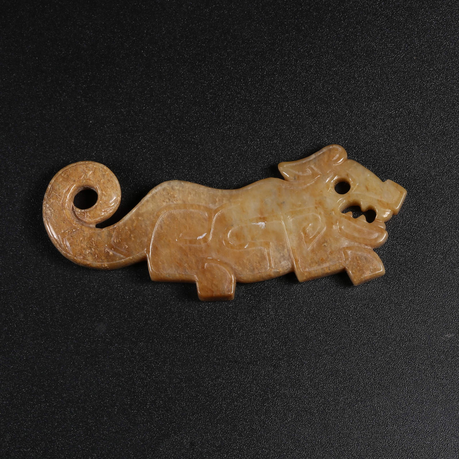 A ANCIENT JADE TIGER TALLY: Ancient Jade Tiger Tally