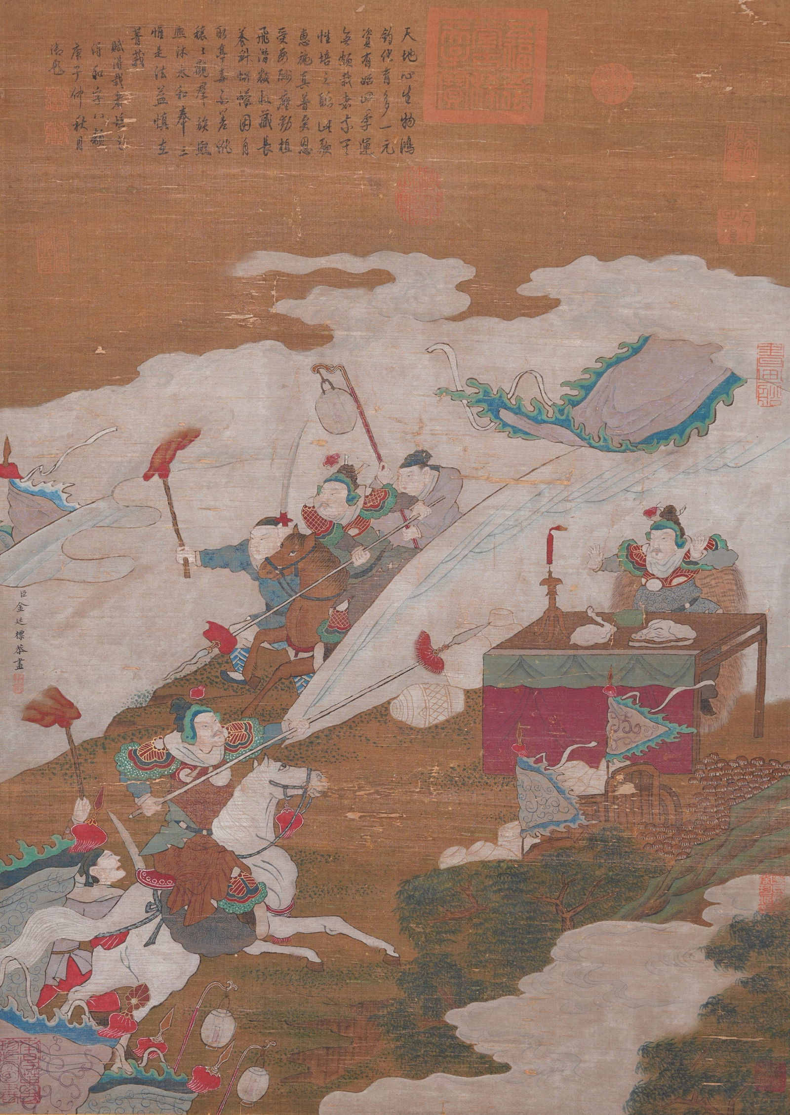 A FIGURE PAINTING ON SILK BY JIN TINGBIAO.金廷標 (1 of 11)