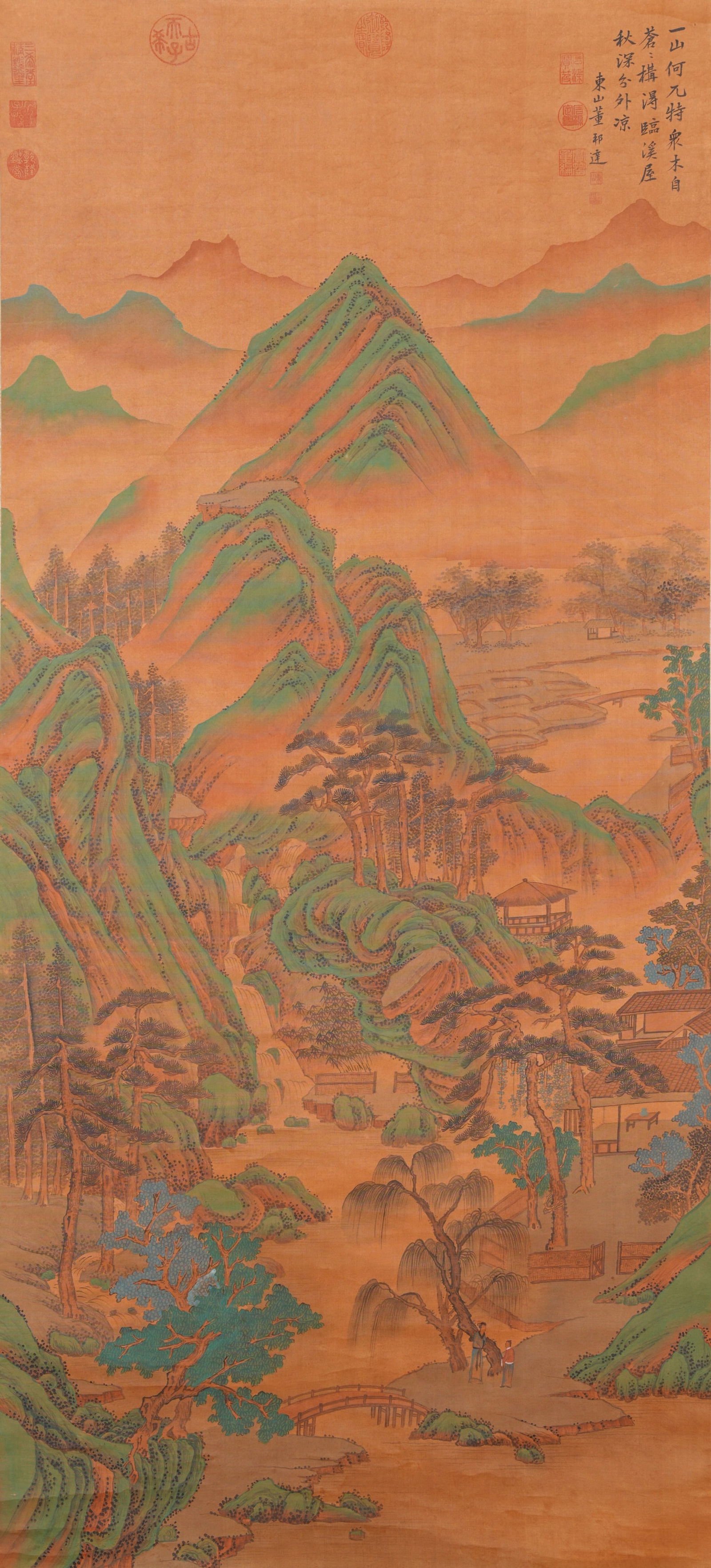 A LANDSCAPE PAINTING ON SILK BY DONG BANGDA.董邦達 (1 of 13)
