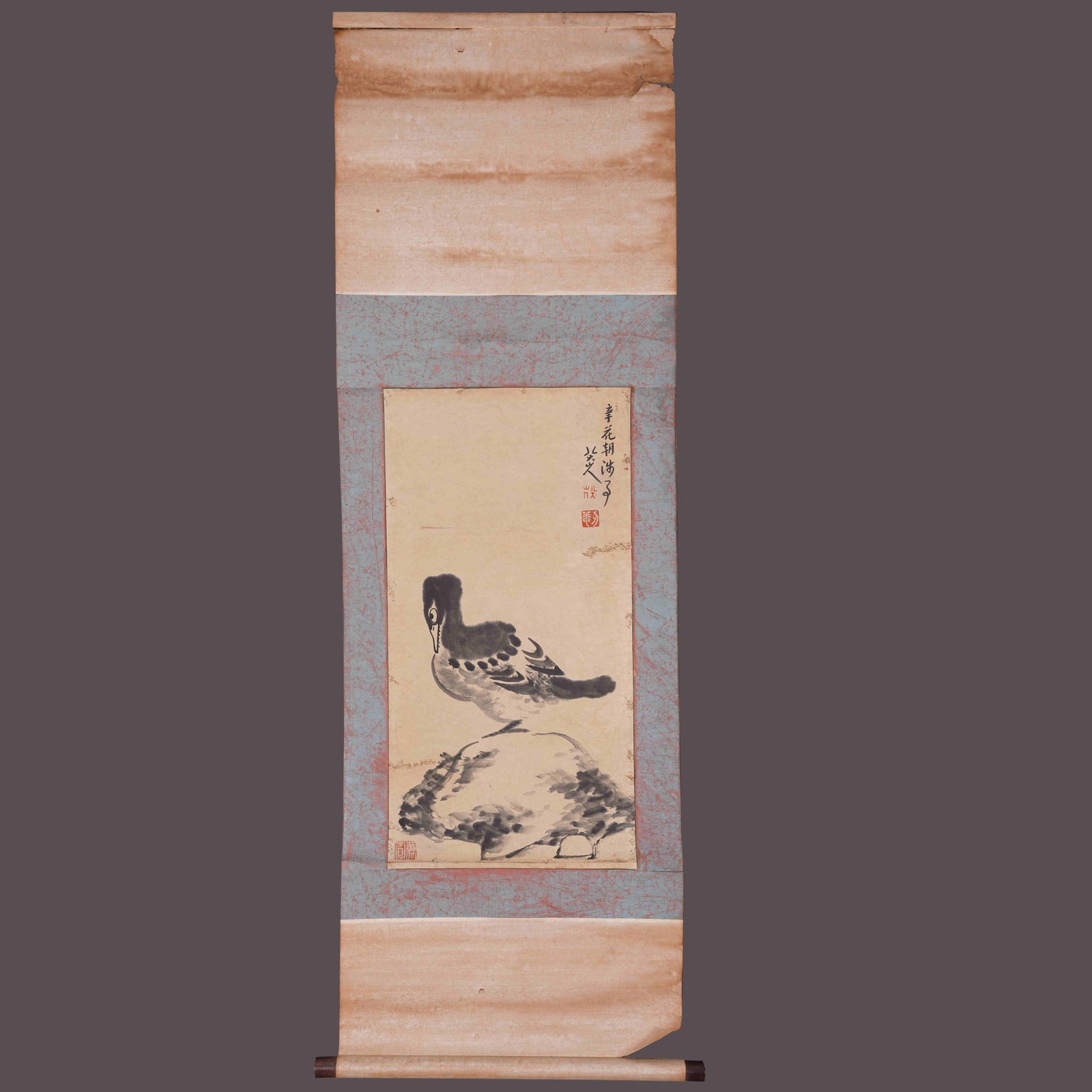 A BIRD PAINTING ON PAPER BY BADA SHANREN.八大山人 (1 of 7)