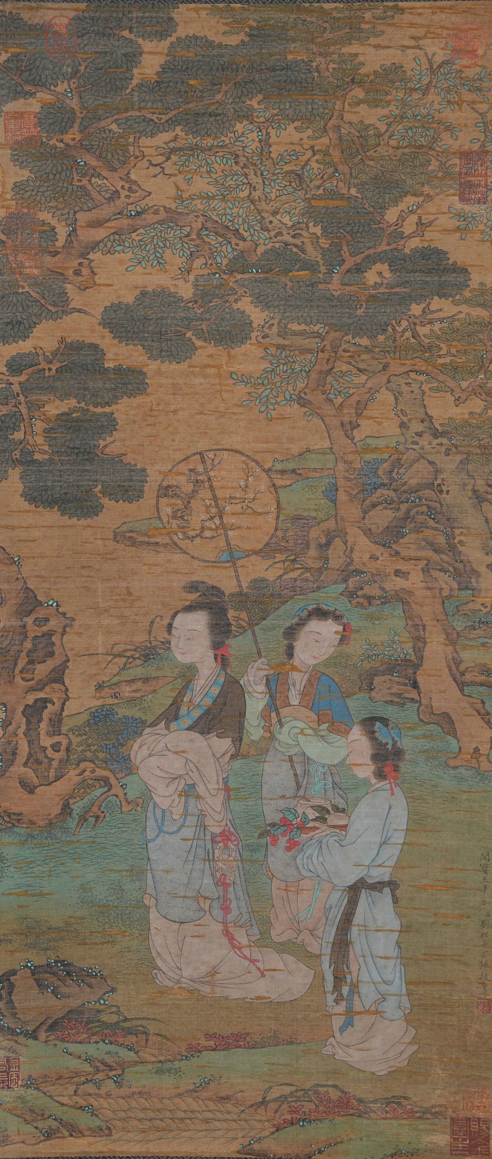 A FIGURE PAINTING OF A LADY ON SILK BY LIU SONGNIAN.劉松年 (1 of 10)