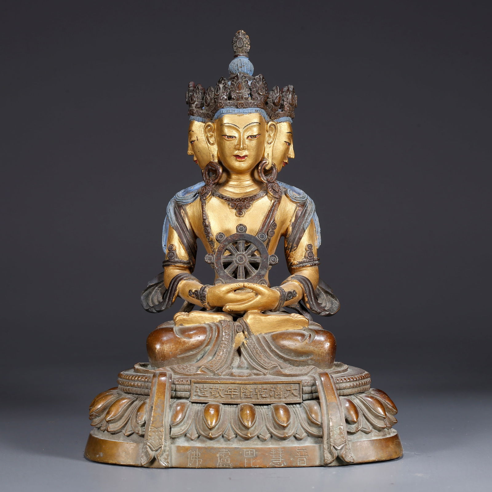 A GILDED BRONZE BUDDHA STATUE (1 of 9)