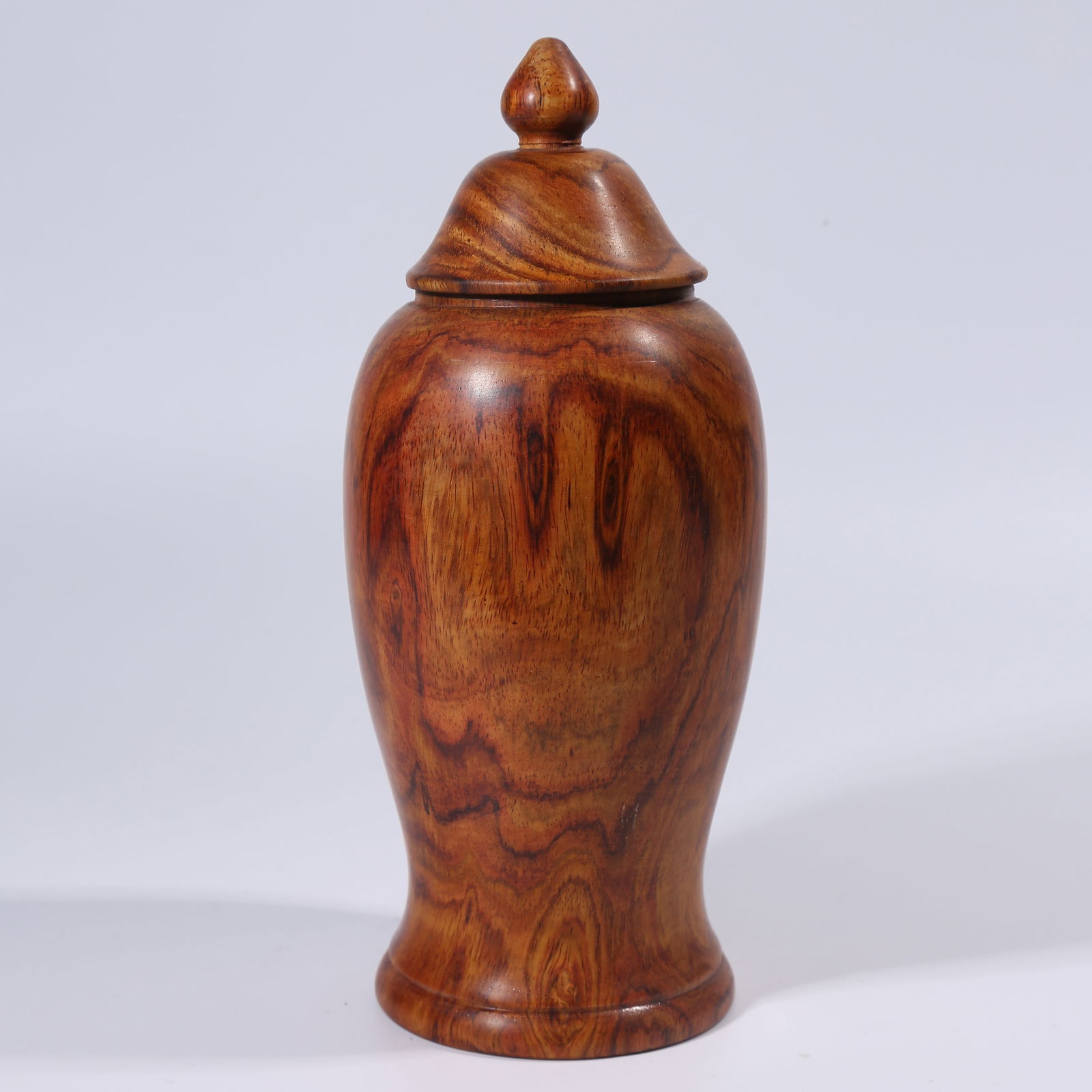 A HUANGHUALI WOOD LIDDED VASE (1 of 9)