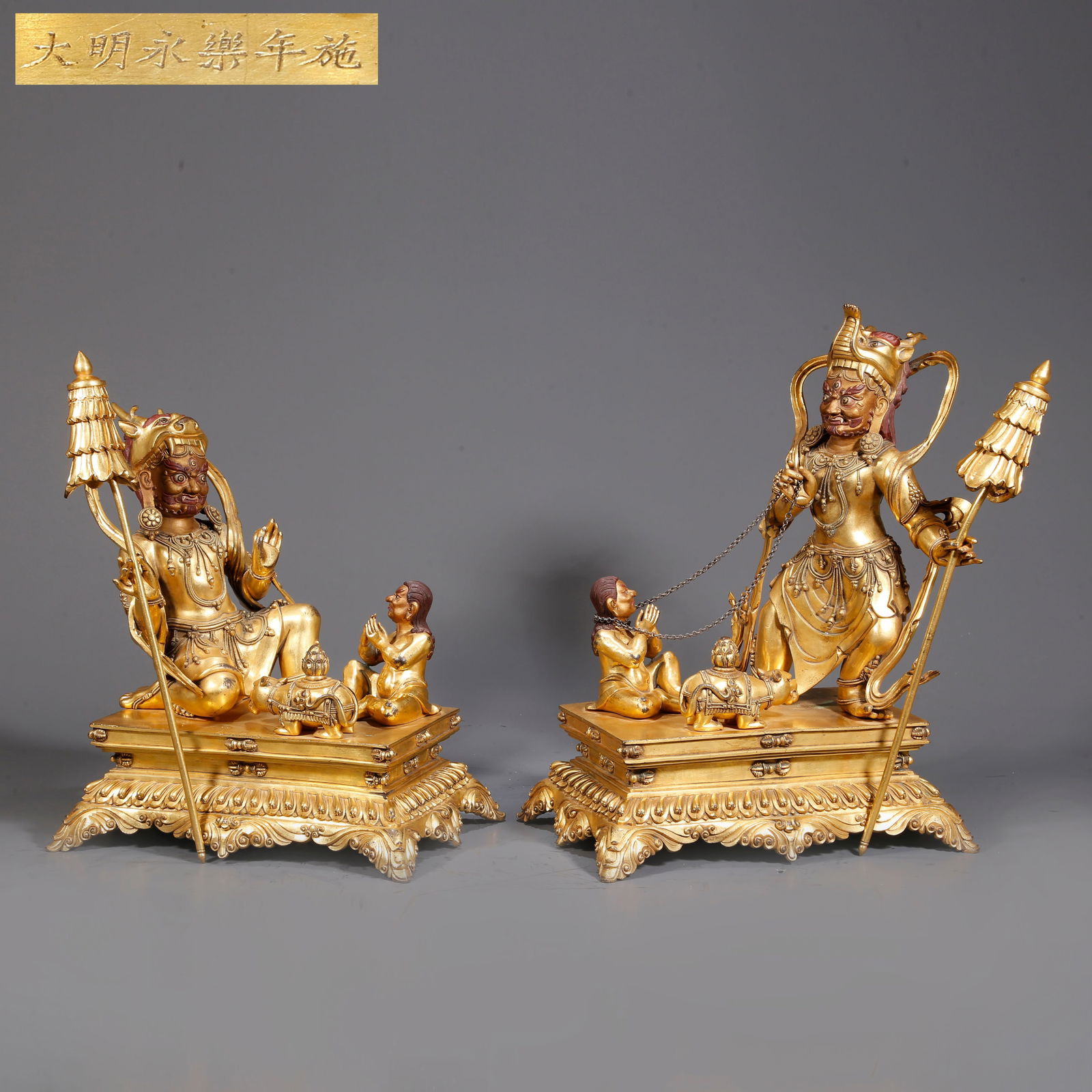 A GILDED BRONZE BUDDHA STATUES (A PAIR) (1 of 11)