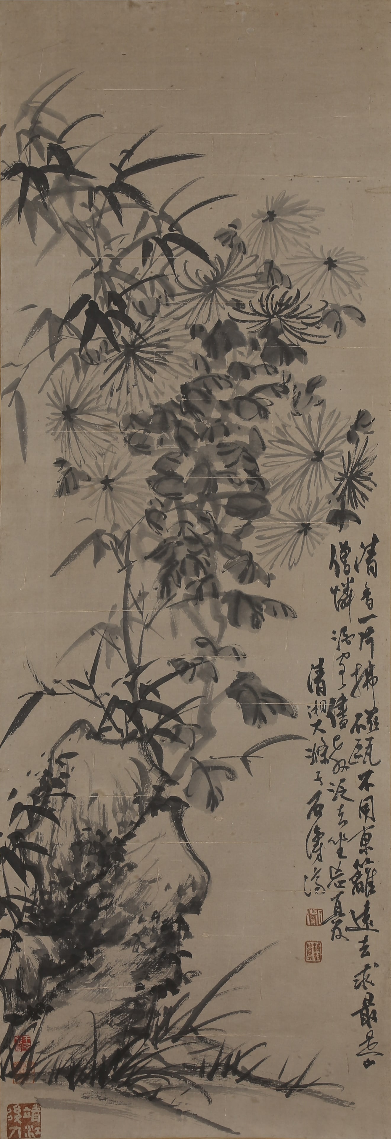 A FLOWER PAINTING ON PAPER BY SHITAO.石濤 (1 of 9)