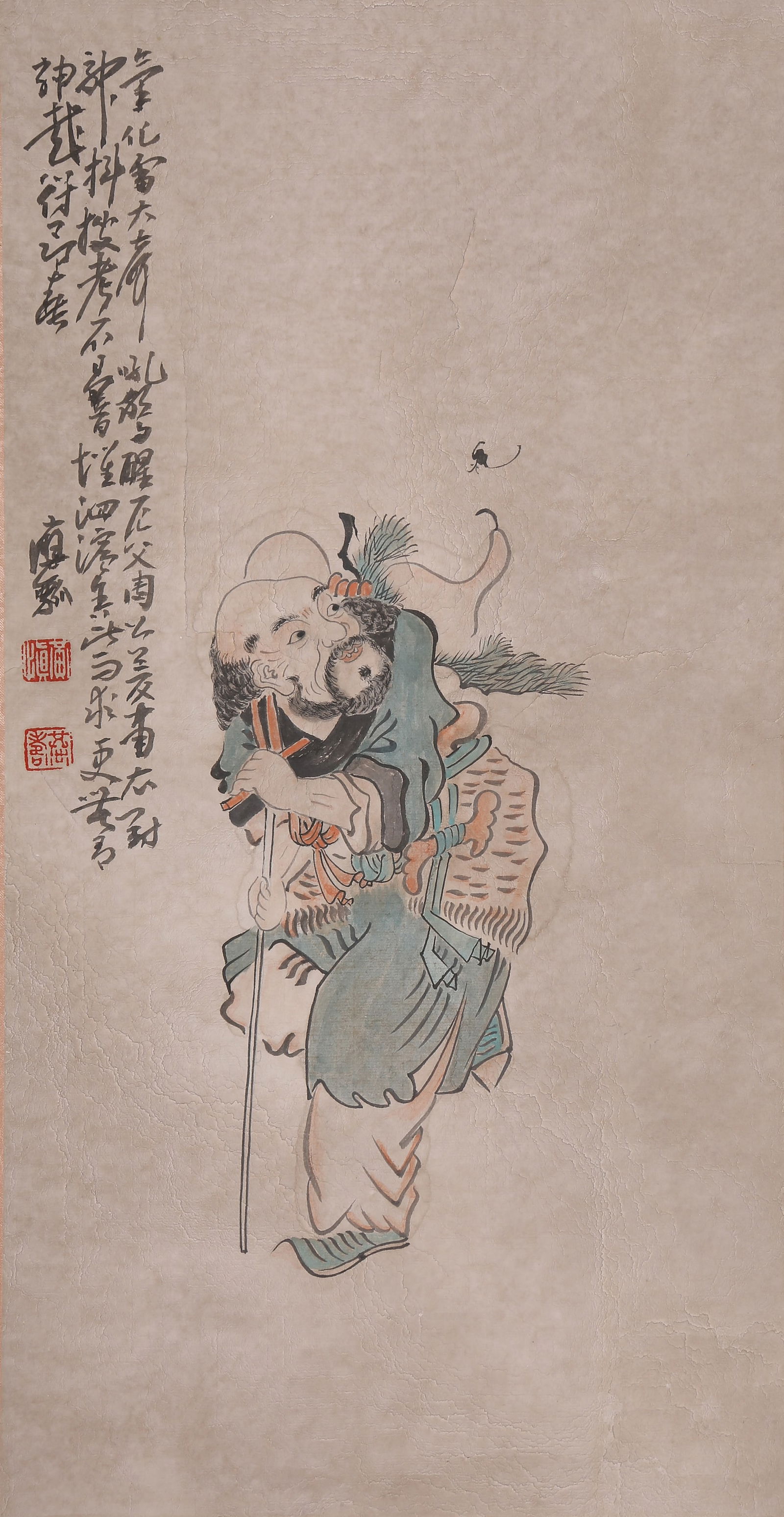 A ARHAT PAINTING ON PAPER, HANGING SCROLL (JINGXIN), BY HUANG SHEN.黃慎 (1 of 8)
