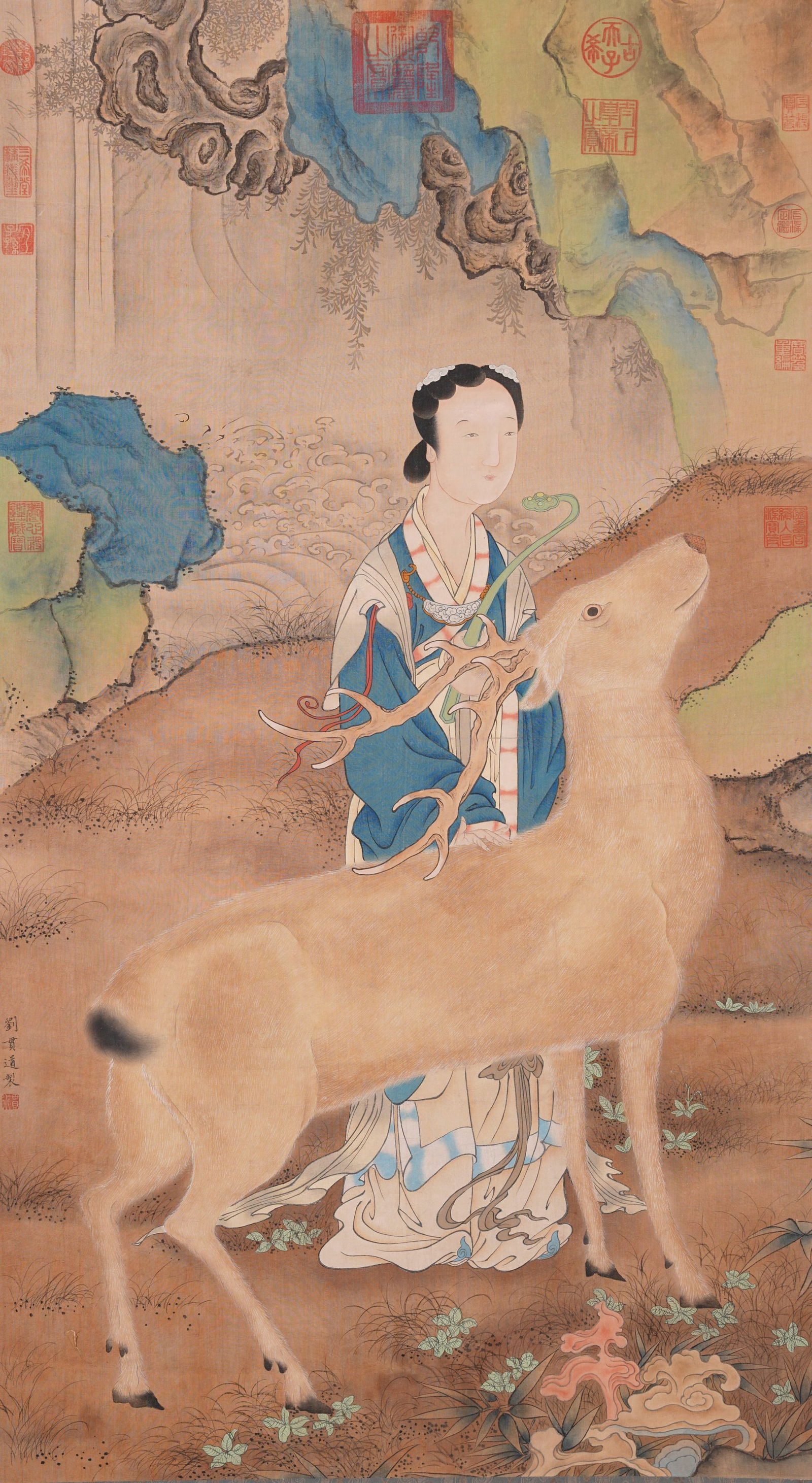 A FIGURE PAINTING ON SILK BY LIU GUANDAO.劉貫道 (1 of 9)