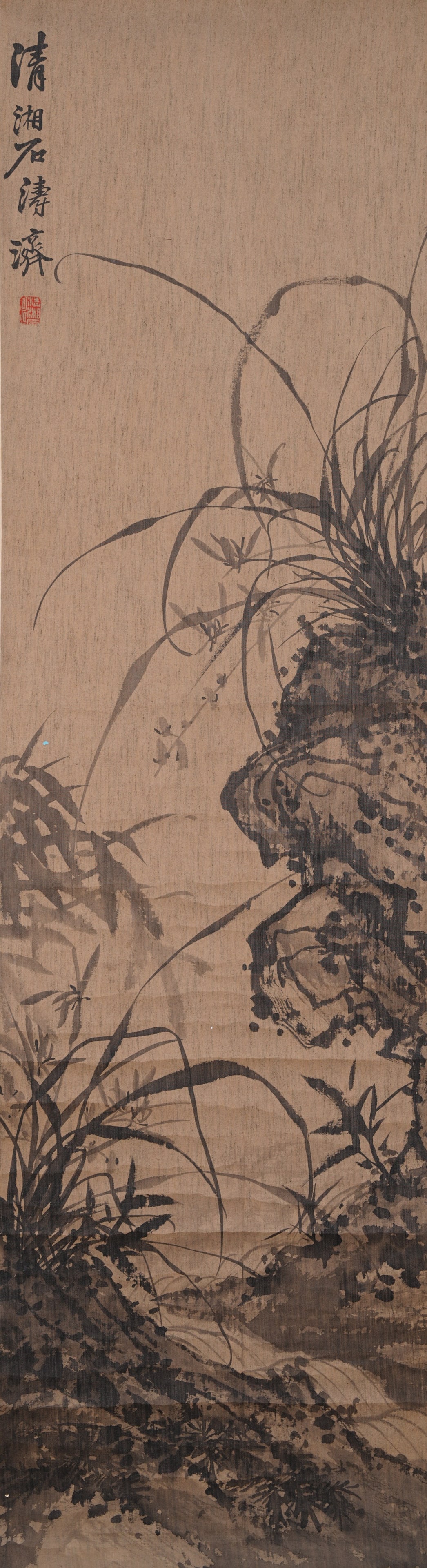 A ORCHID PAINTING ON SILK BY SHITAO.石濤 (1 of 10)