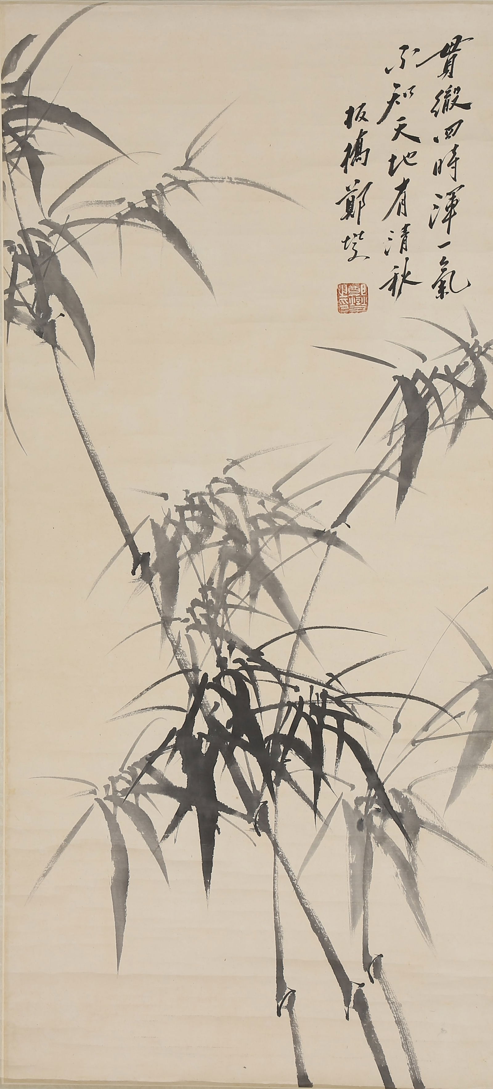 A INK BAMBOO PAINTING ON PAPER BY ZHENG BANQIAO.鄭板橋 (1 of 8)