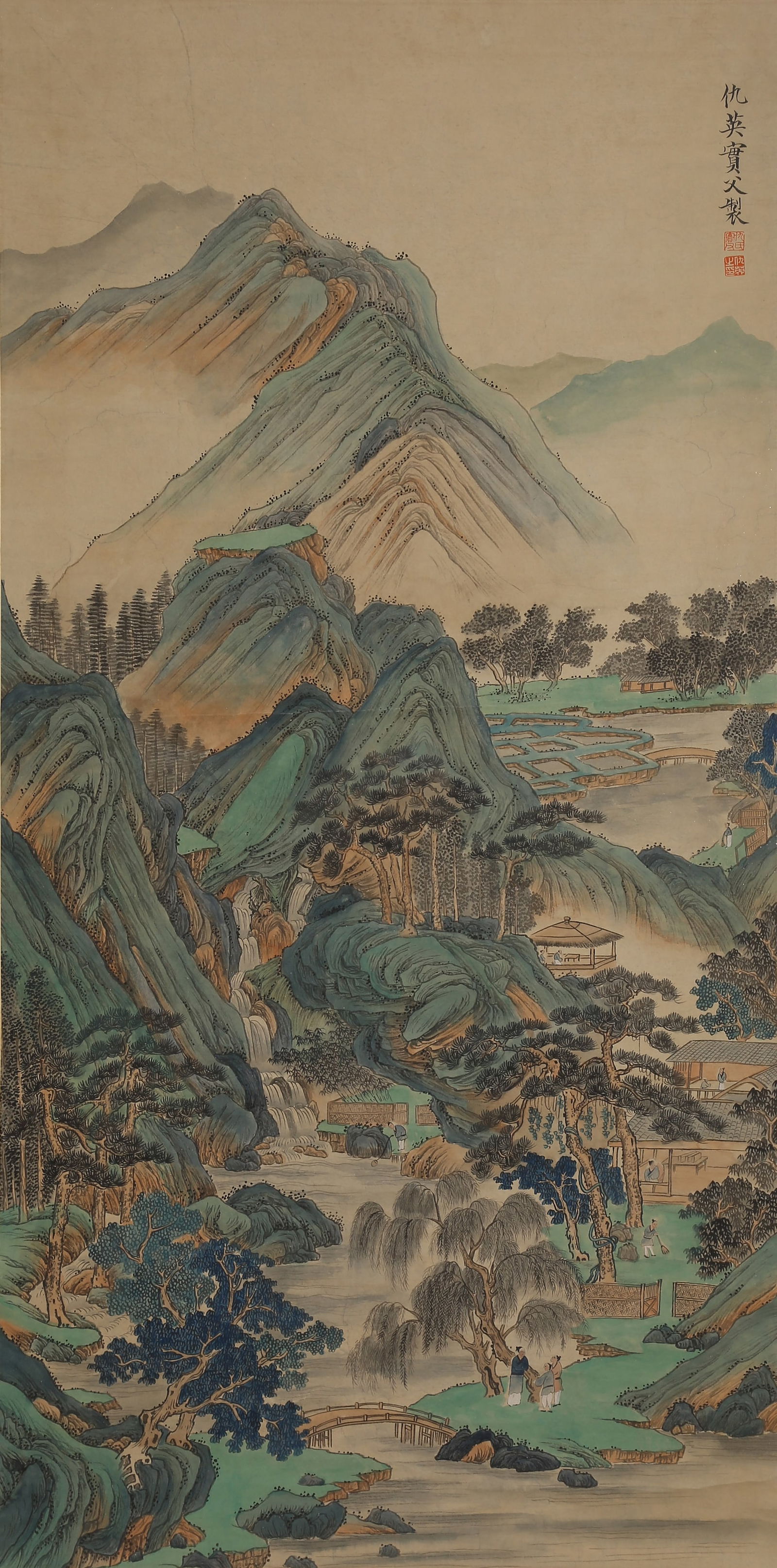 A LANDSCAPE PAINTING ON PAPER BY QIU YING.仇英 (1 of 9)