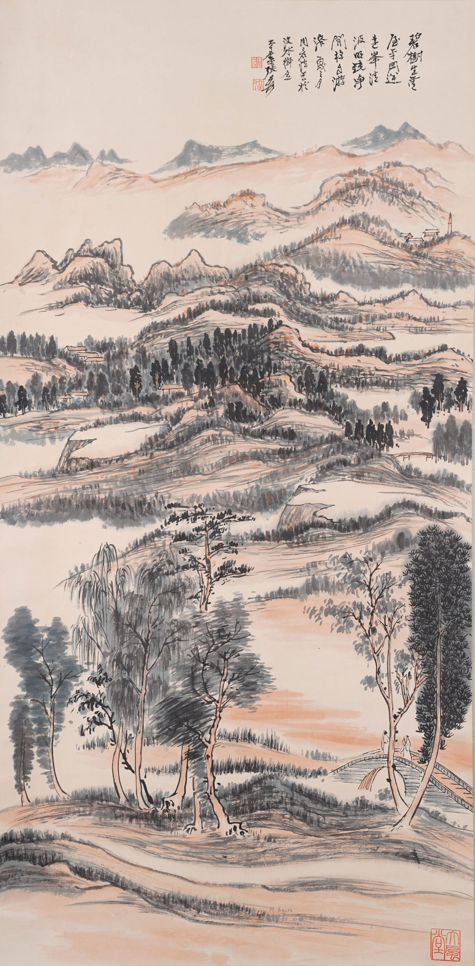 A LANDSCAPE PAINTING ON PAPER BY ZHANG DAQIAN.張大千 (1 of 9)