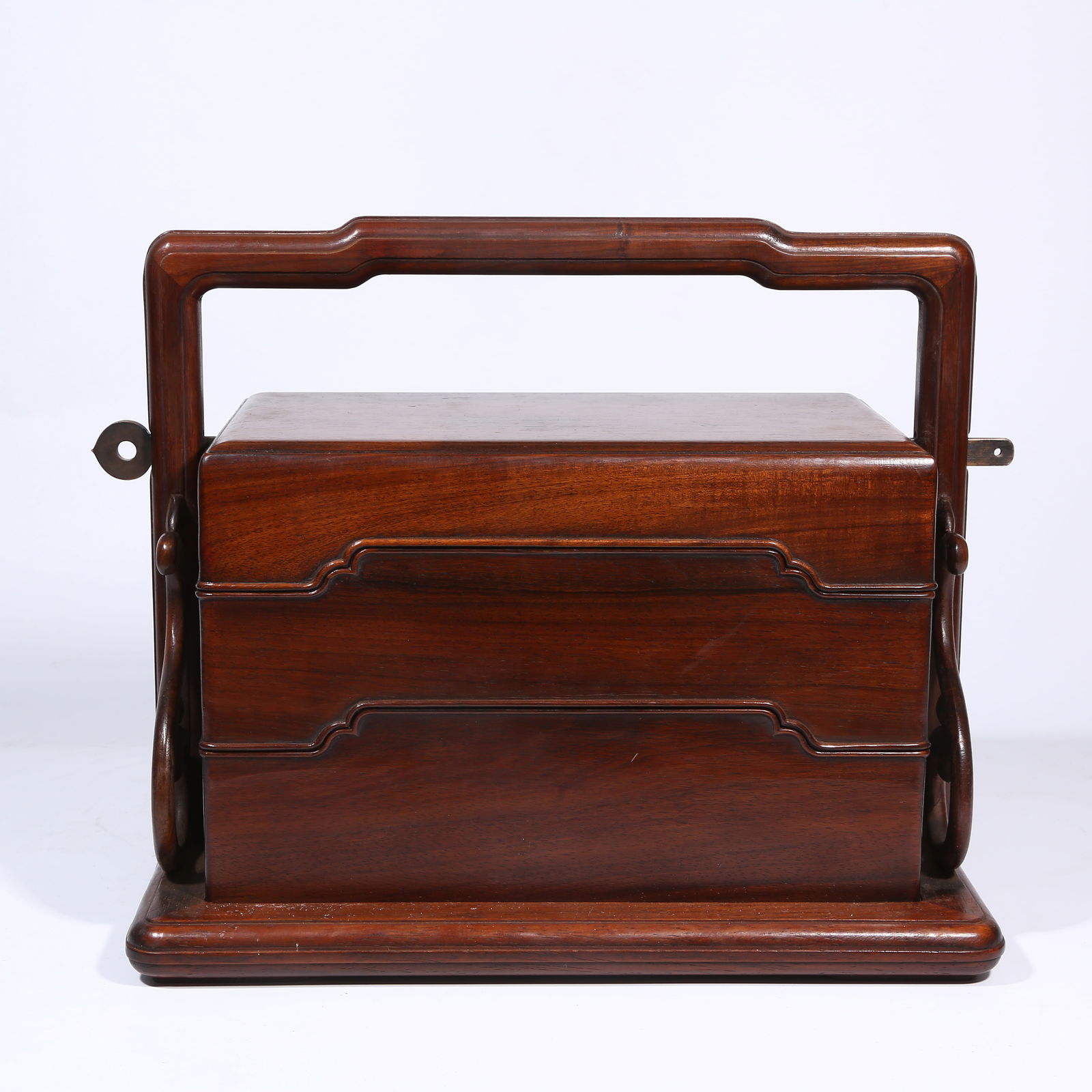 A HUANGHUALI WOOD HAND-CARRIED COVERED BOX (1 of 8)