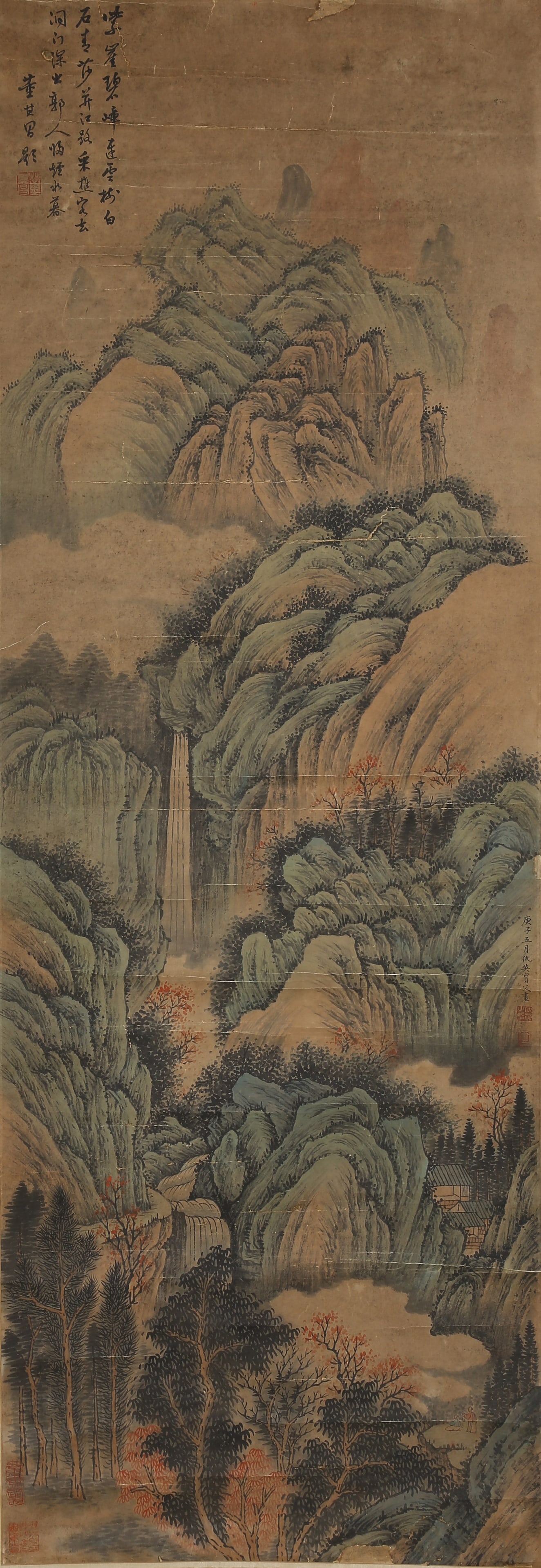 A LANDSCAPE PAINTING ON PAPER BY QIU YING.仇英: Landscape Painting on Paper by Qiu Ying.仇英