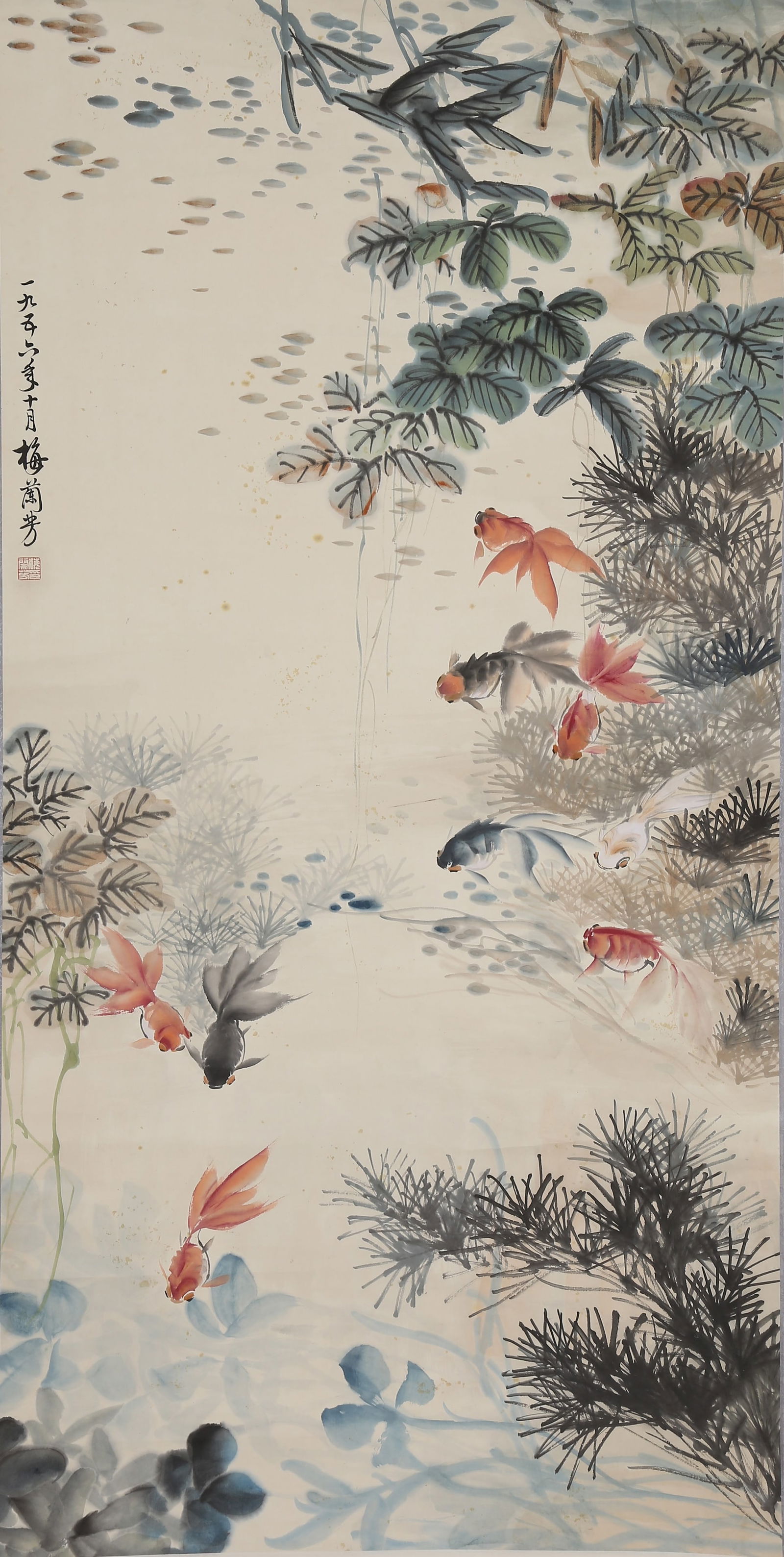 A GOLDFISH PAINTING ON PAPER BY MEI LANFANG.梅蘭芳 (1 of 9)