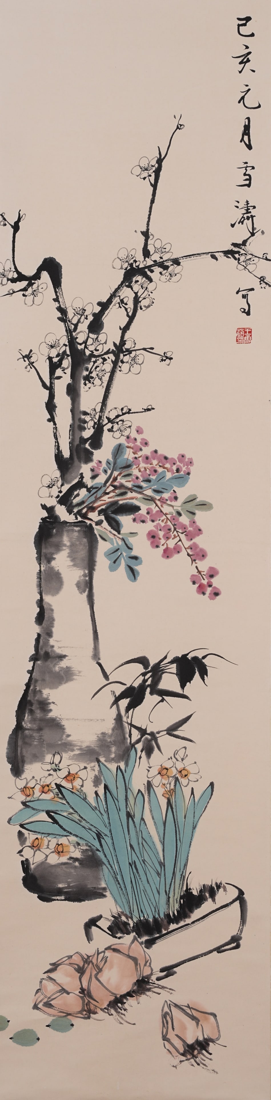 A FLOWER PAINTING ON PAPER BY WANG XUETAO.王雪濤 (1 of 9)
