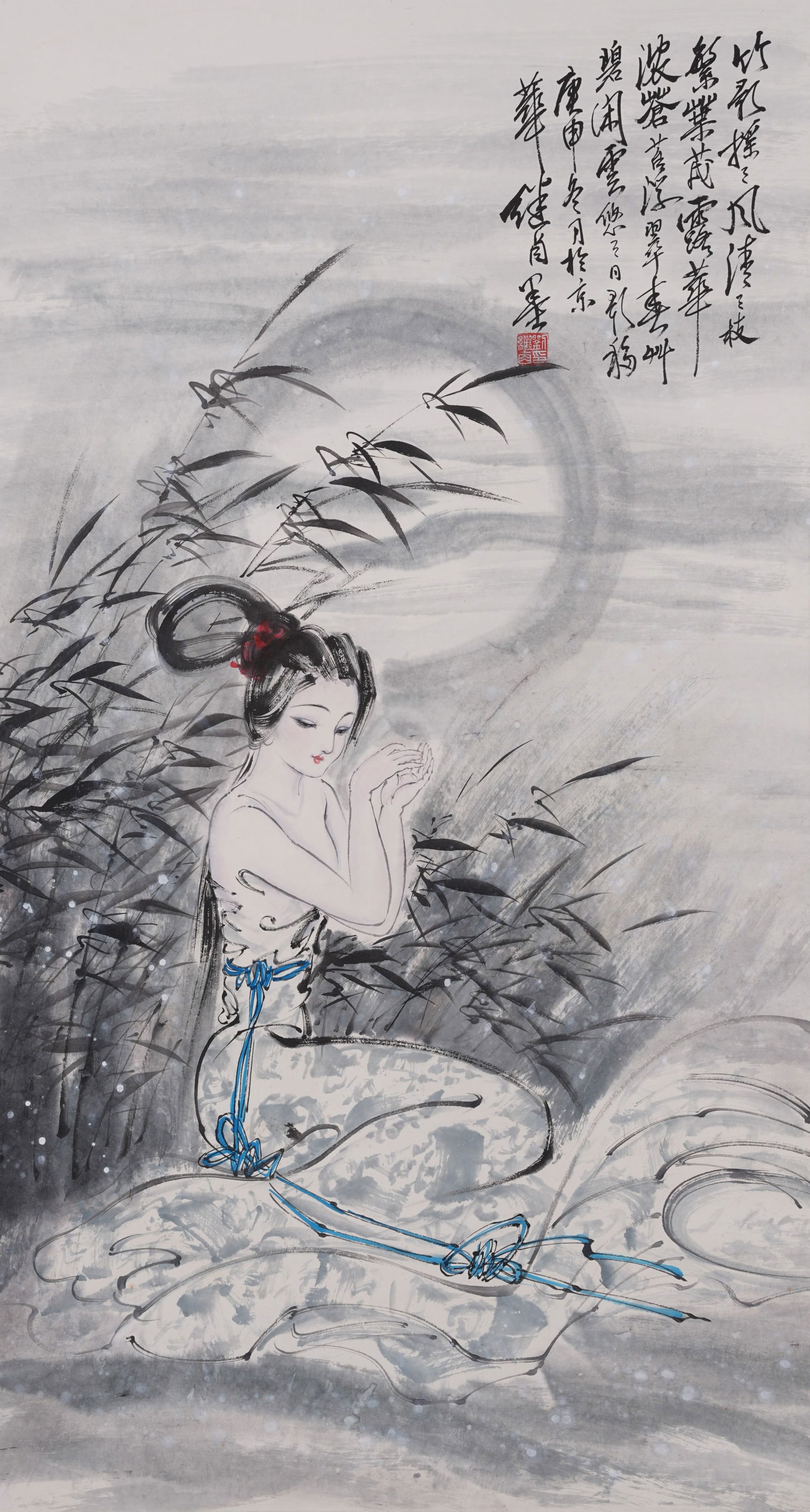 A FIGURE PAINTING ON PAPER BY LIU JIYOU.劉繼卣 (1 of 8)