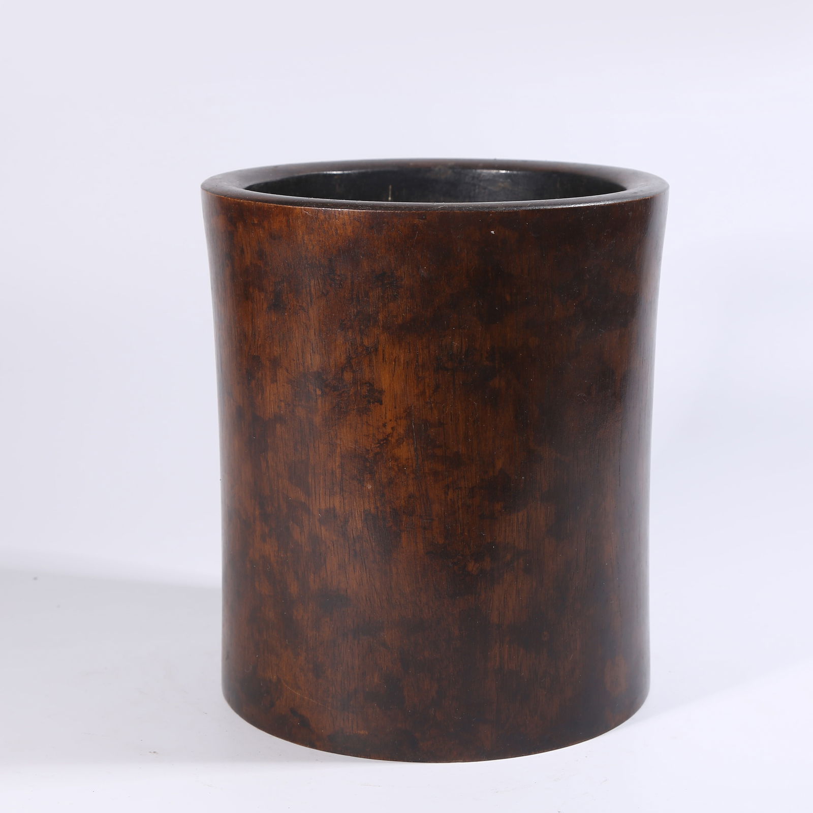 A HUANGHUALI WOOD BRUSH POT: Huanghuali Wood Brush Pot