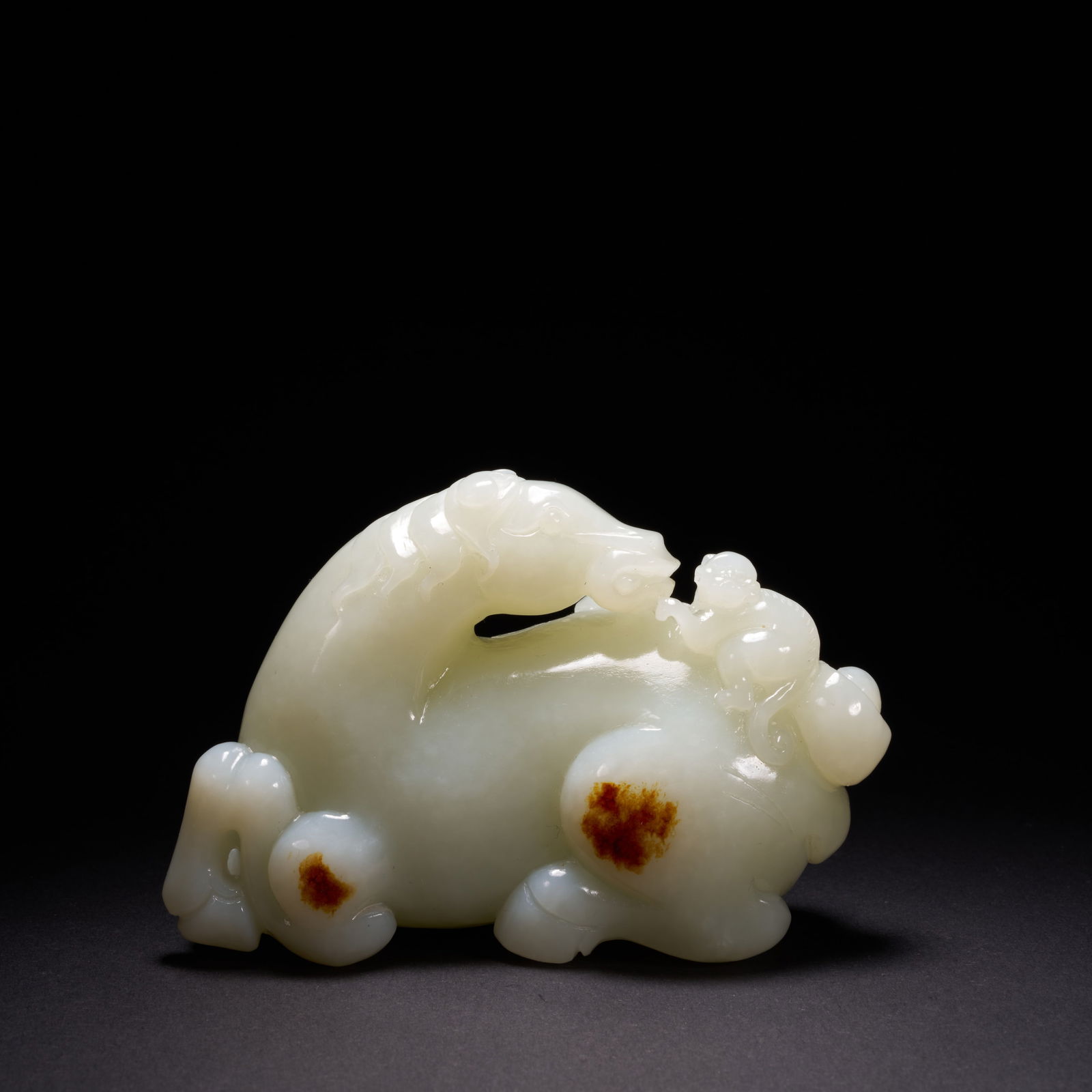 A HETIAN JADE "IMMEDIATE PROMOTION" (MASHANG FENGHOU) ORNAMENT, QING DYNASTY (1 of 10)